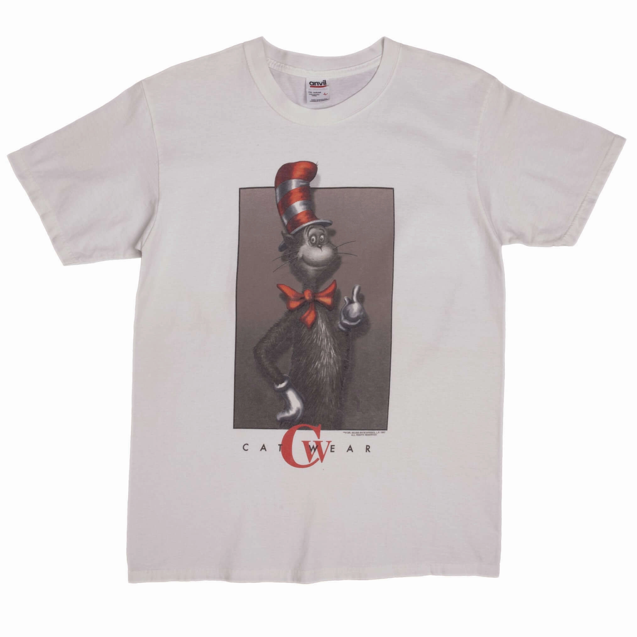 VINTAGE DR SEUSS CAT IN THE HAT CAT WEAR 1997 TEE SHIRT SIZE MEDIUM