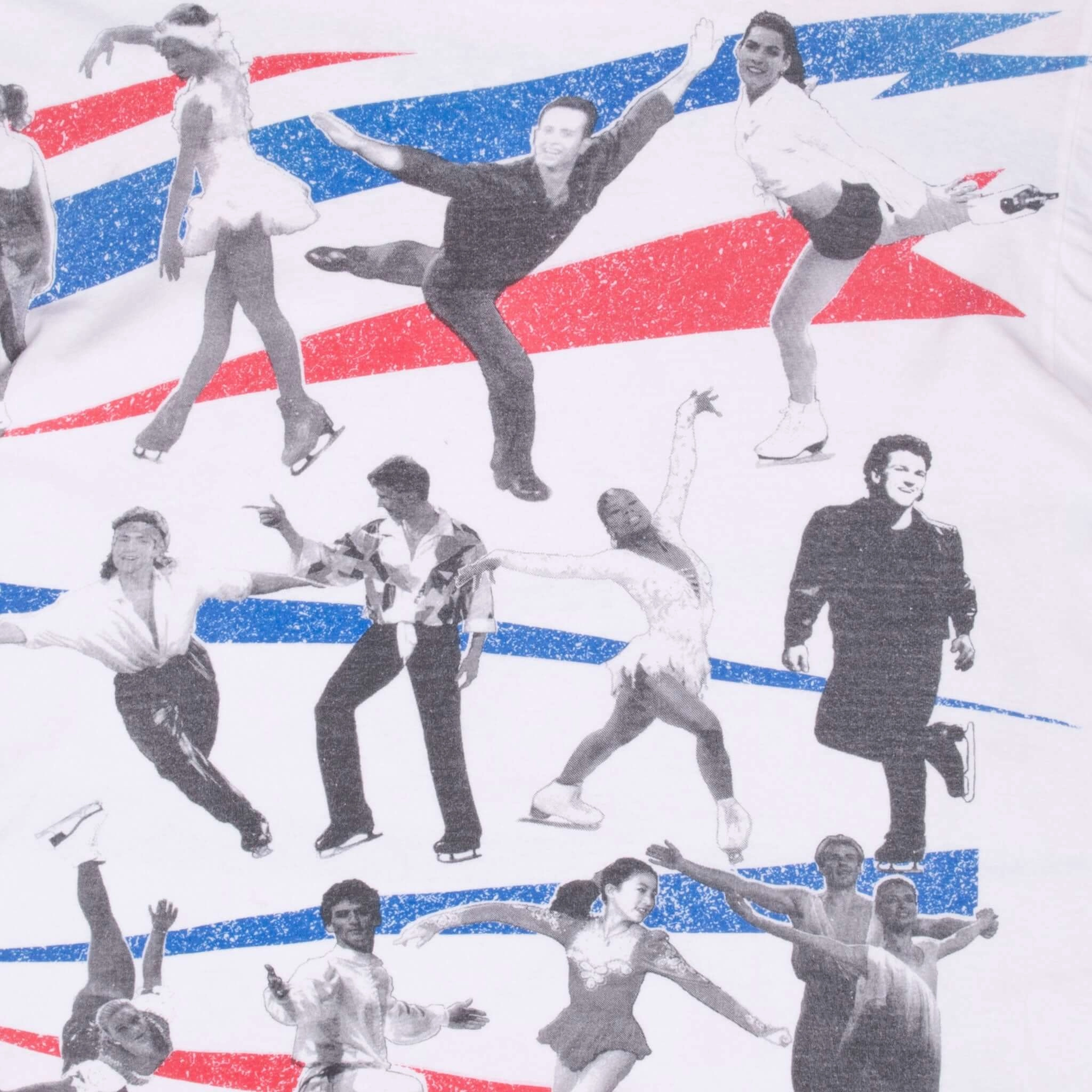 VINTAGE FIGURE SKATING WORLD TOUR 1995 ALL OVER PRINT TEE SHIRT XL