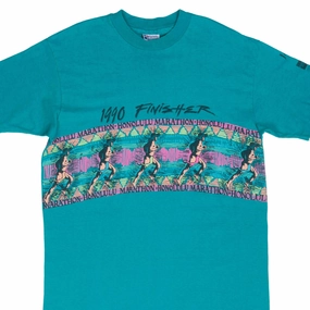 VINTAGE HONOLULU MARATHON FINISHER 1990 TEE SHIRT LARGE MADE IN USA