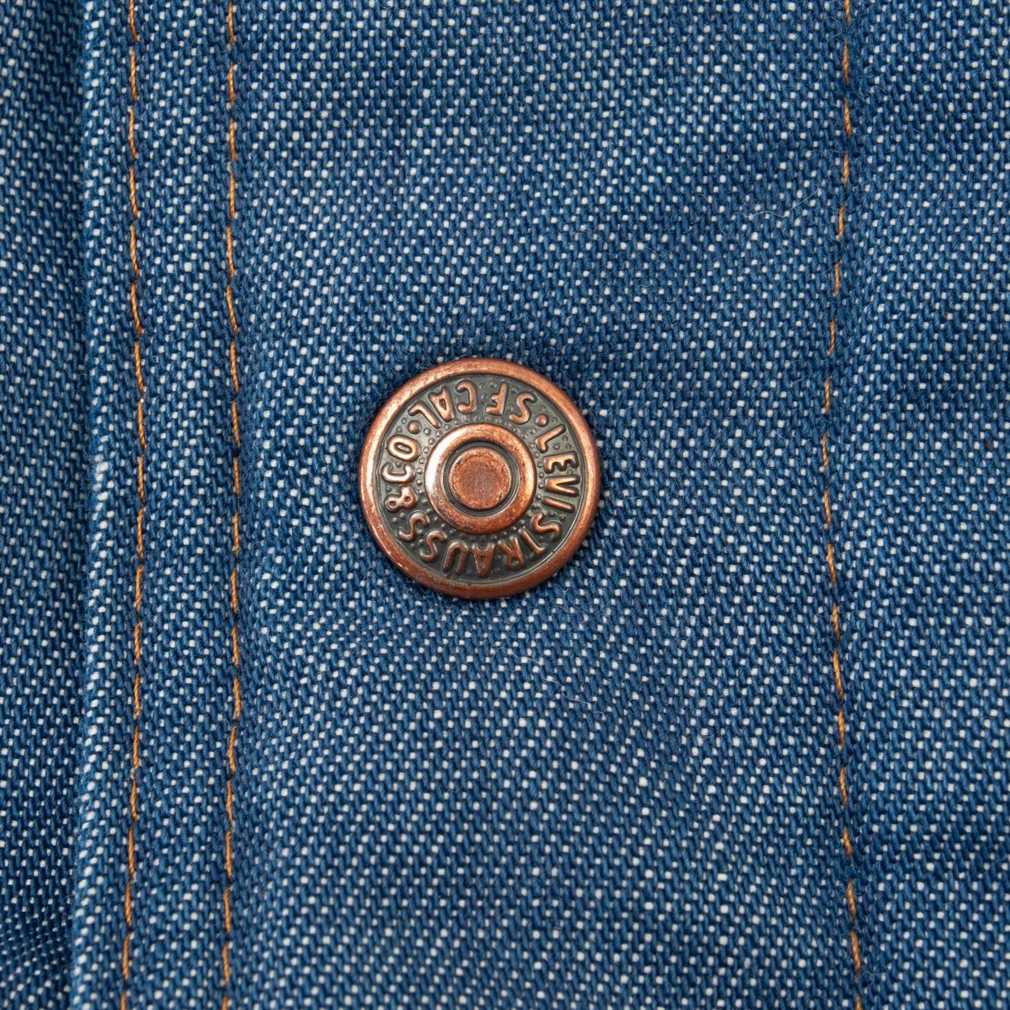 VINTAGE LEVIS ORANGE TAB SKI PUFFER DENIM VEST JACKET 1980S LARGE MADE IN USA