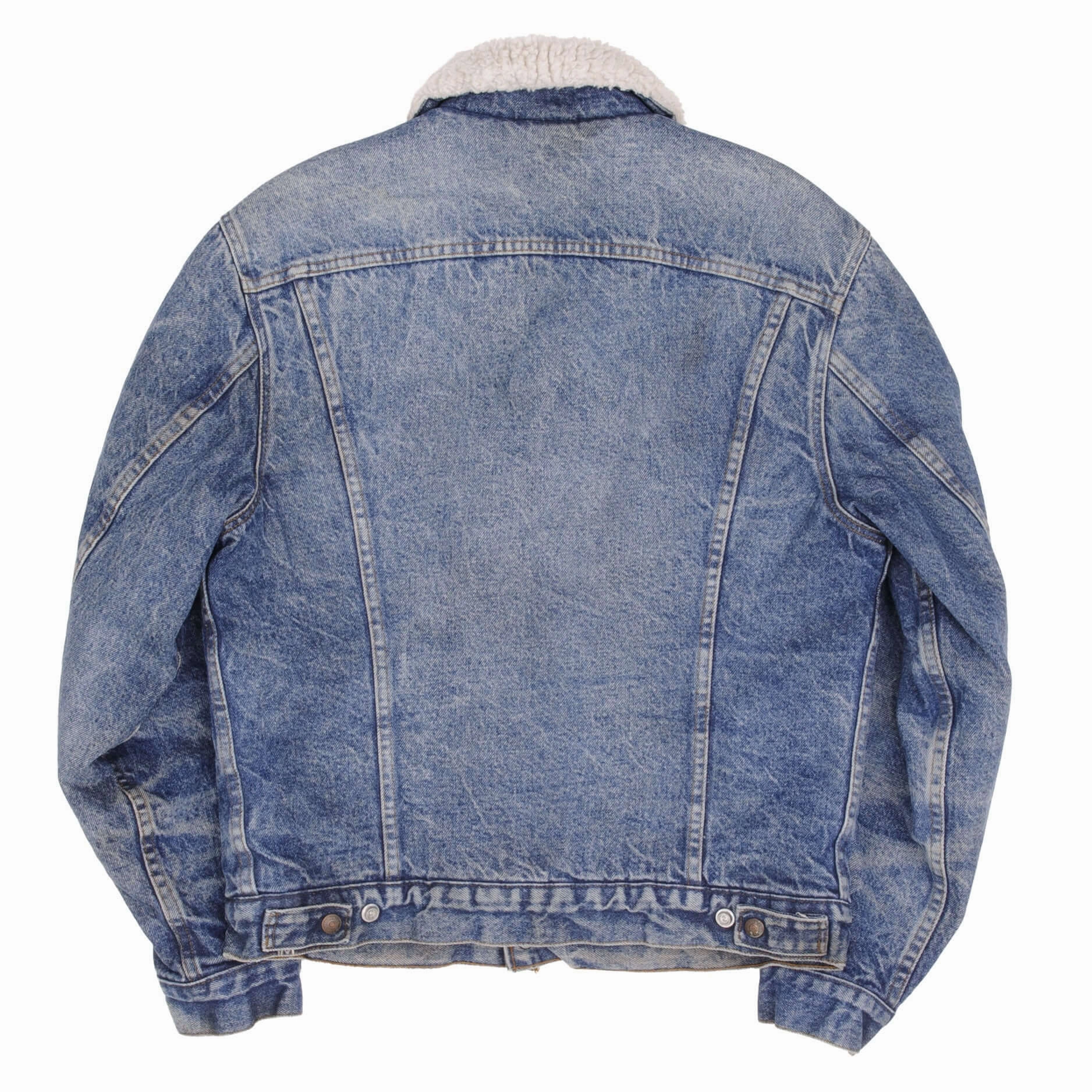 VINTAGE LEVIS SHERPA TRUCKER DENIM JACKET 1980S SIZE 38R MADE IN USA