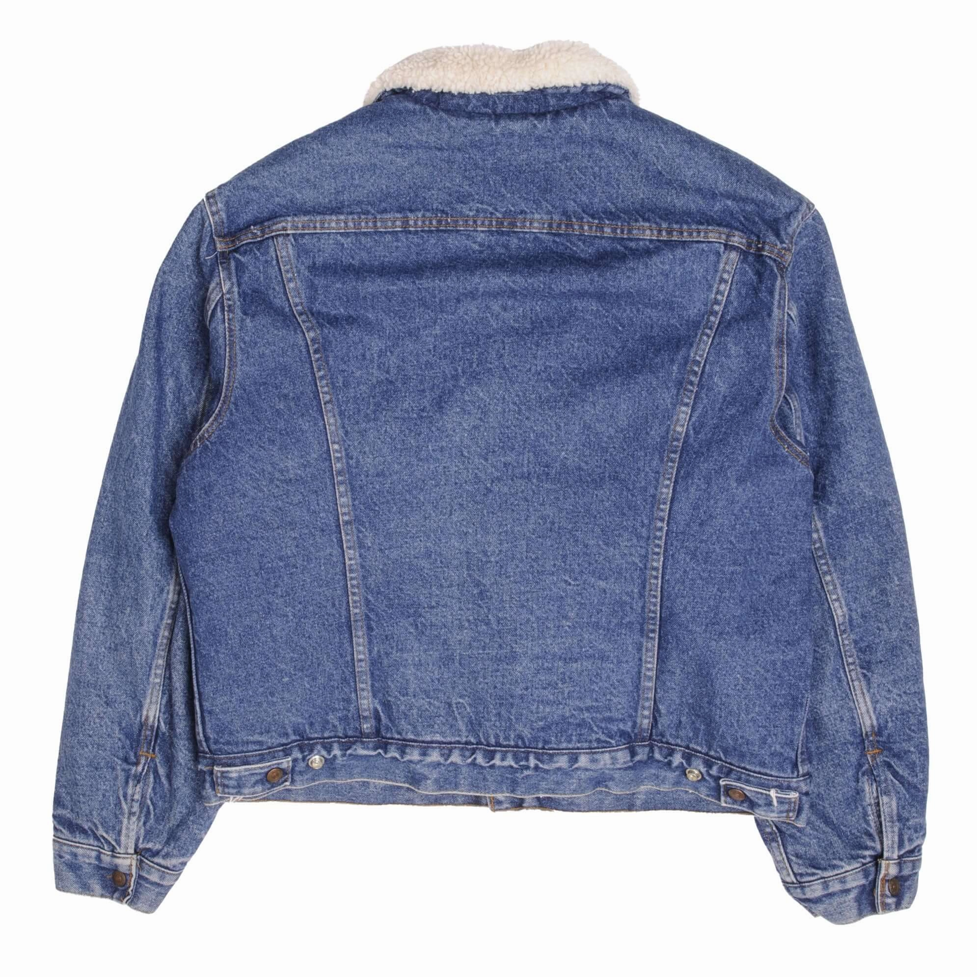 VINTAGE LEVIS SHERPA TRUCKER DENIM JACKET 1980S SIZE 46R MADE IN USA