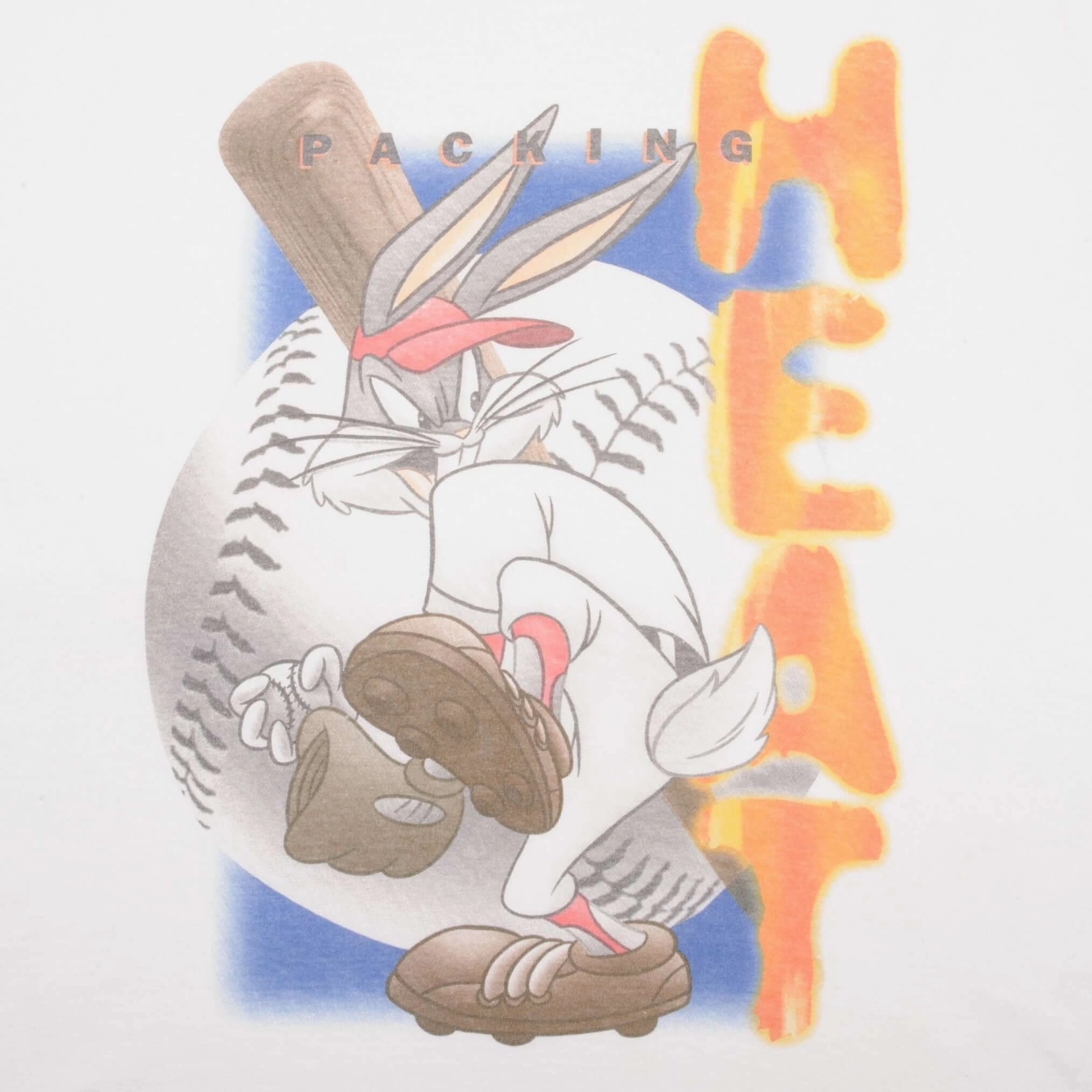 VINTAGE LOONEY TUNES BUGS BUNNY BASEBALL TEE SHIRT 1999 SIZE MEDIUM MADE IN USA