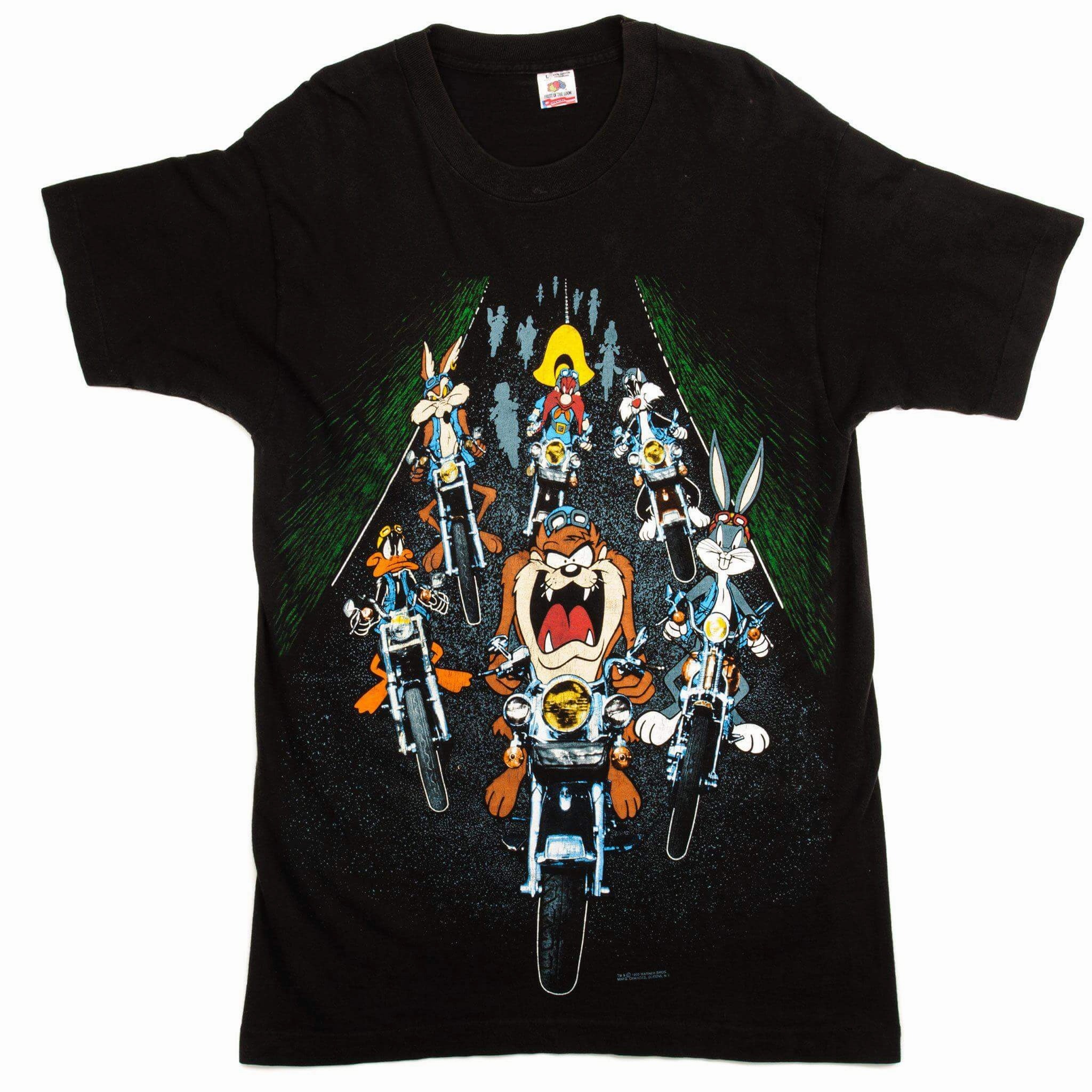 VINTAGE LOONEY TUNES ON BIKES TEE SHIRT 1993 SIZE LARGE MADE IN USA