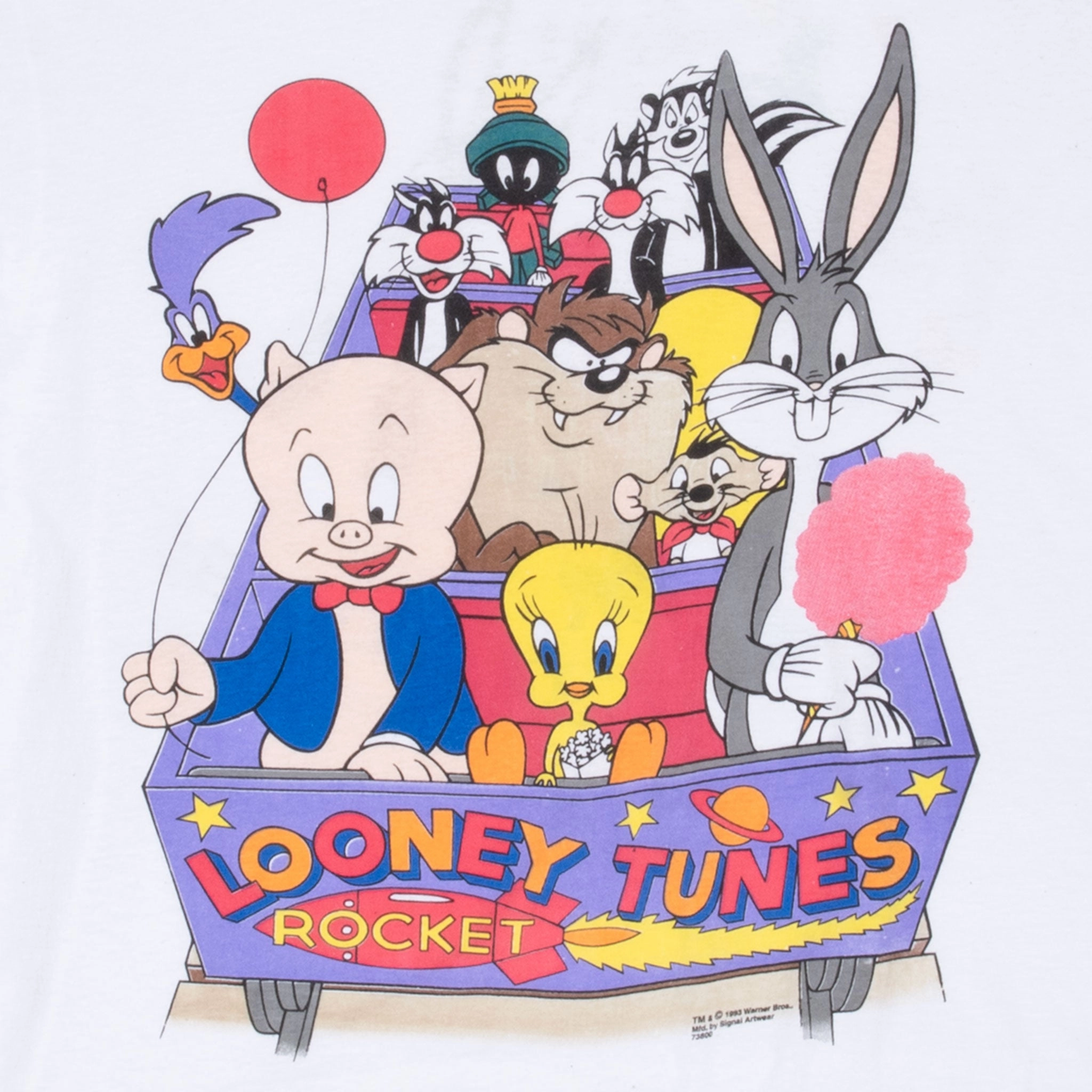 VINTAGE LOONEY TUNES ROCKET TEE SHIRT 1993 SIZE XL MADE IN USA