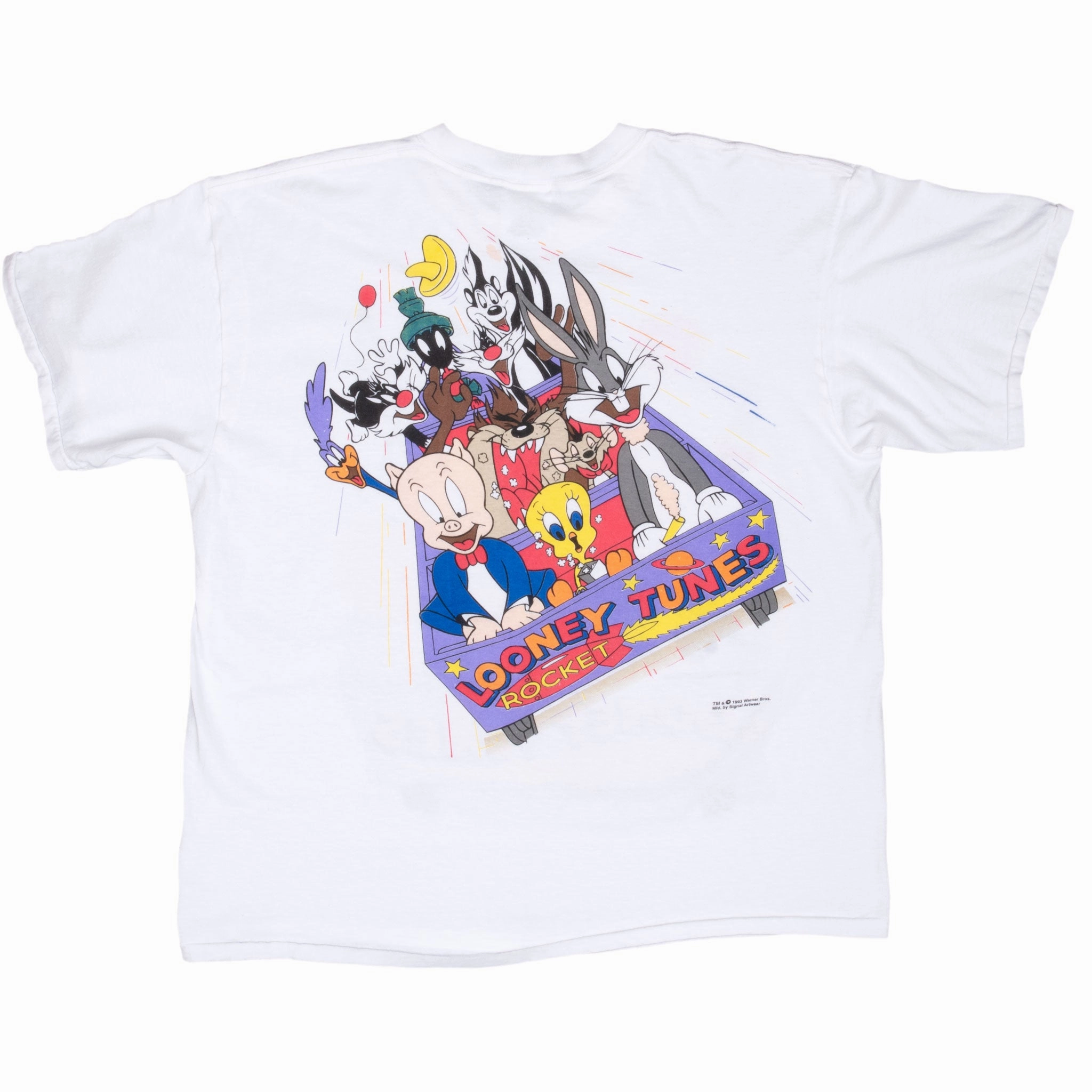 VINTAGE LOONEY TUNES ROCKET TEE SHIRT 1993 SIZE XL MADE IN USA