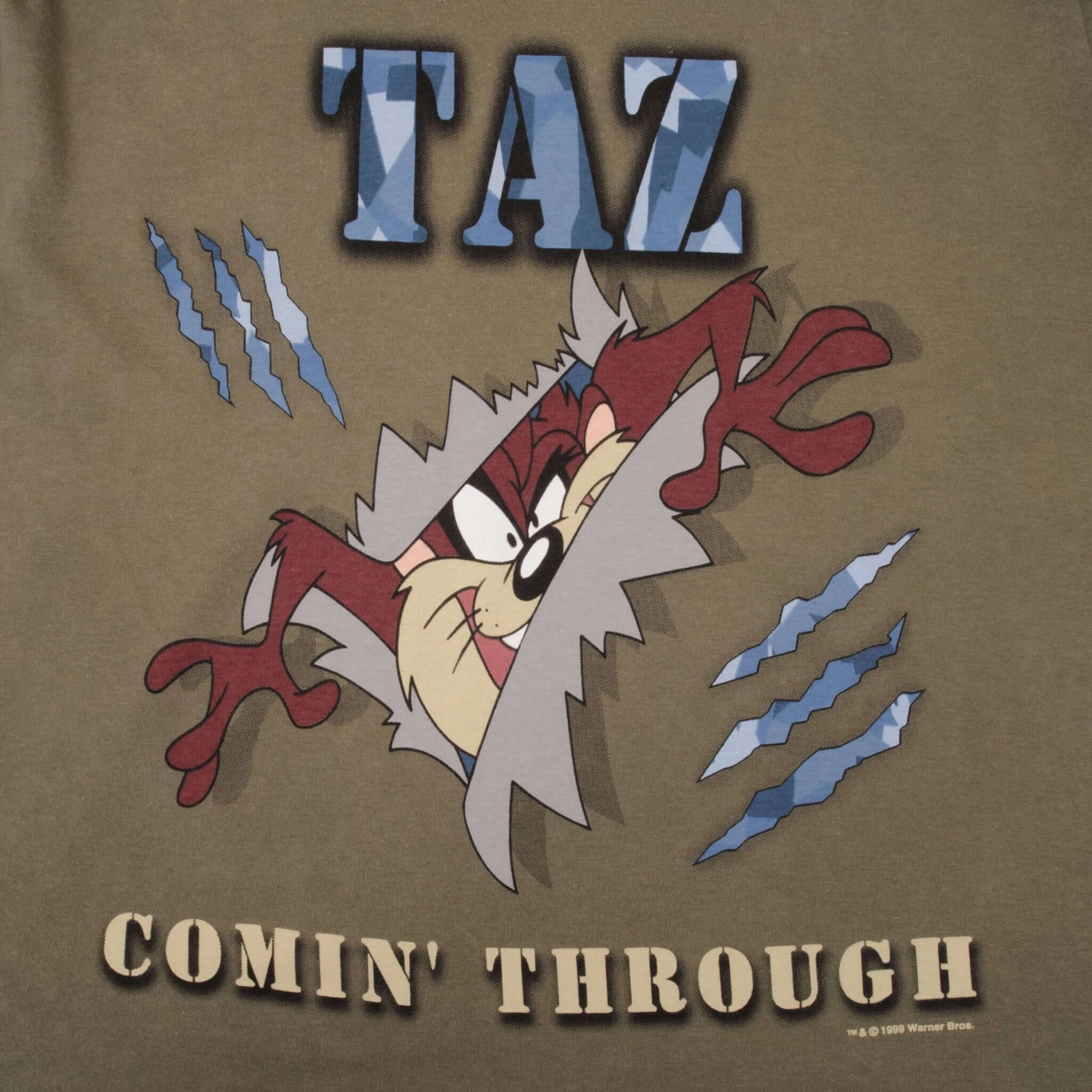 VINTAGE LOONEY TUNES TAZ MARK AND SPENCER 3/4 SLEEVE TEE SHIRT 1999 SIZE XL