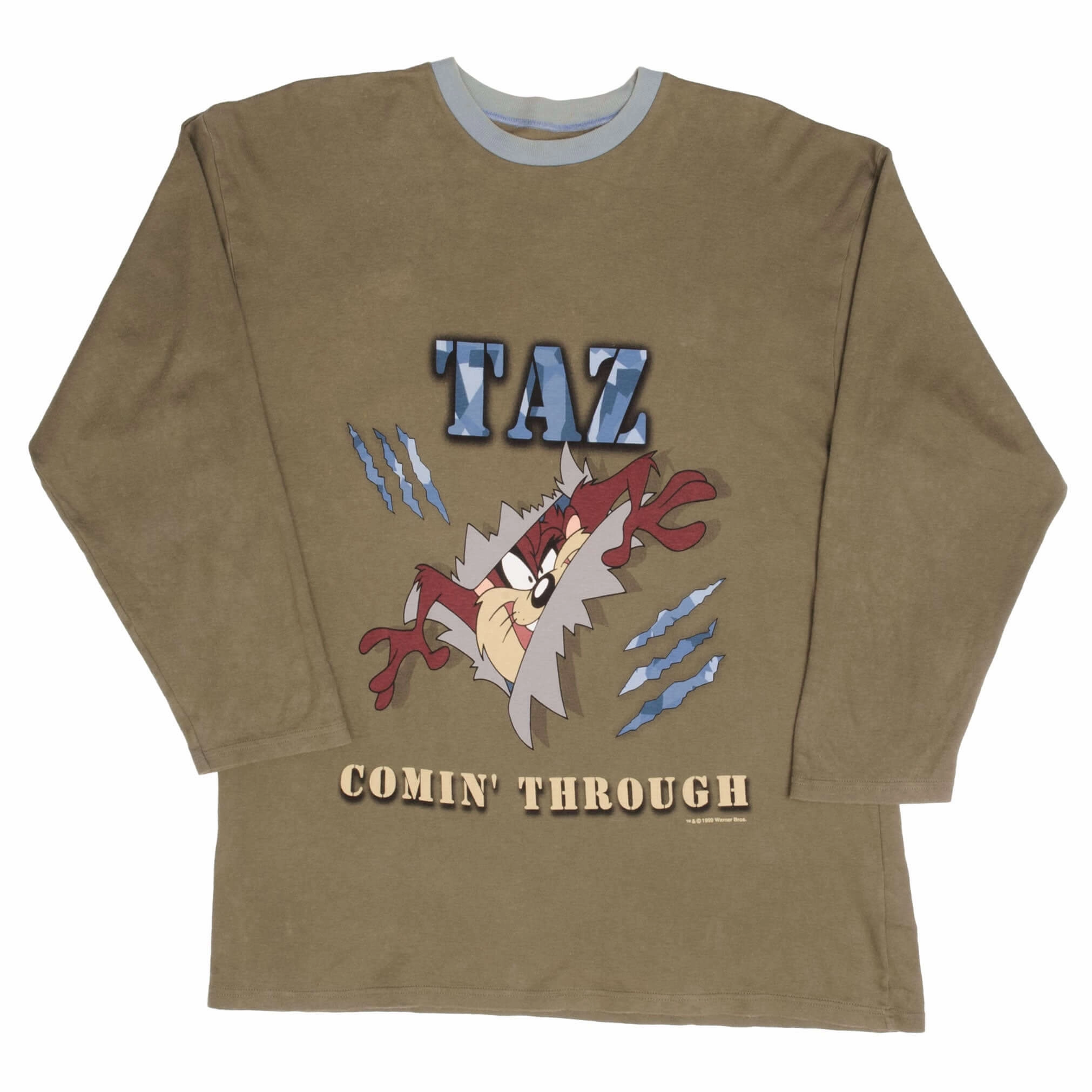 VINTAGE LOONEY TUNES TAZ MARK AND SPENCER 3/4 SLEEVE TEE SHIRT 1999 SIZE XL