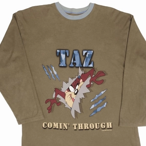 VINTAGE LOONEY TUNES TAZ MARK AND SPENCER 3/4 SLEEVE TEE SHIRT 1999 SIZE XL
