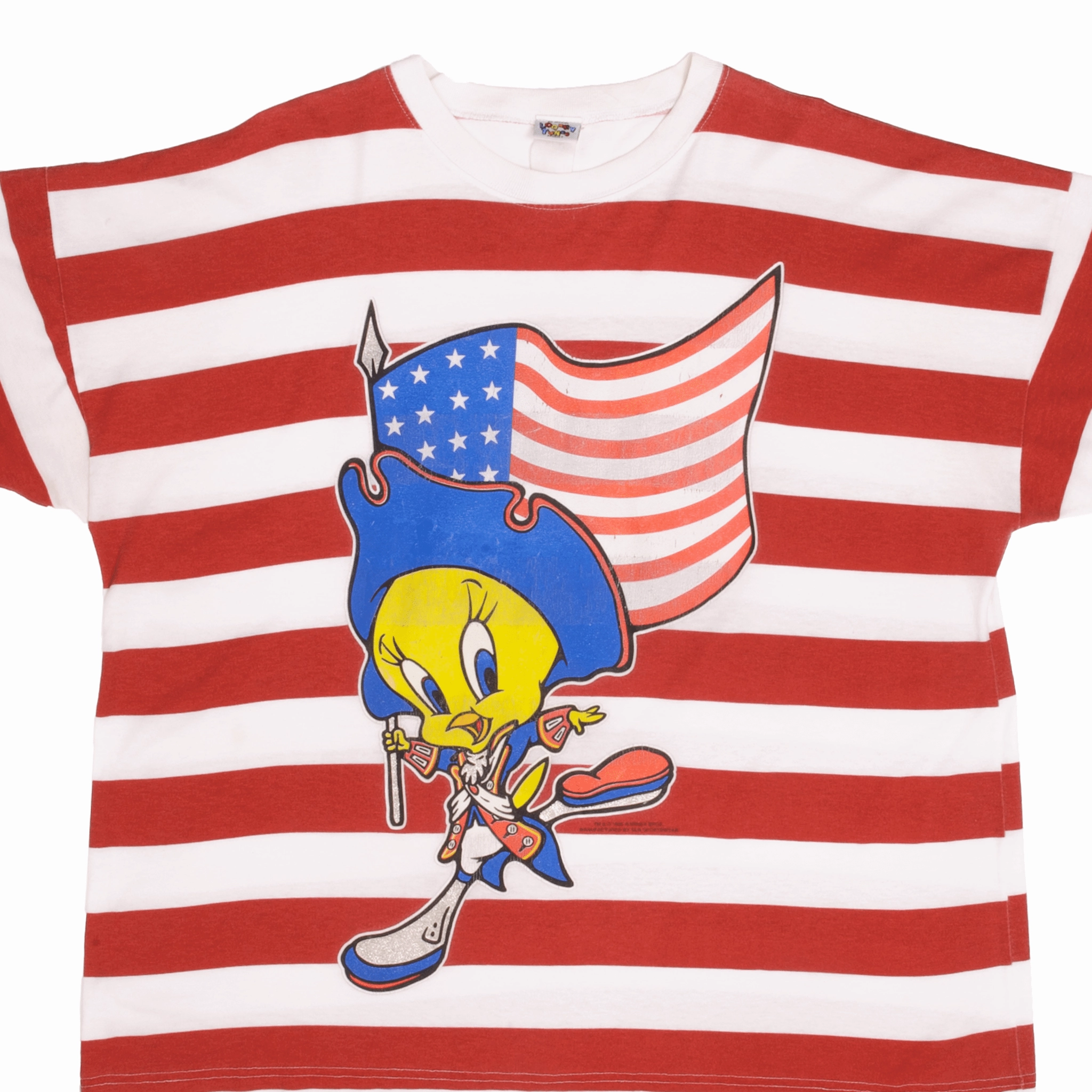 VINTAGE LOONEY TUNES TWEETY AMERICAN FLAG TEE SHIRT 1996 SIZE XL
