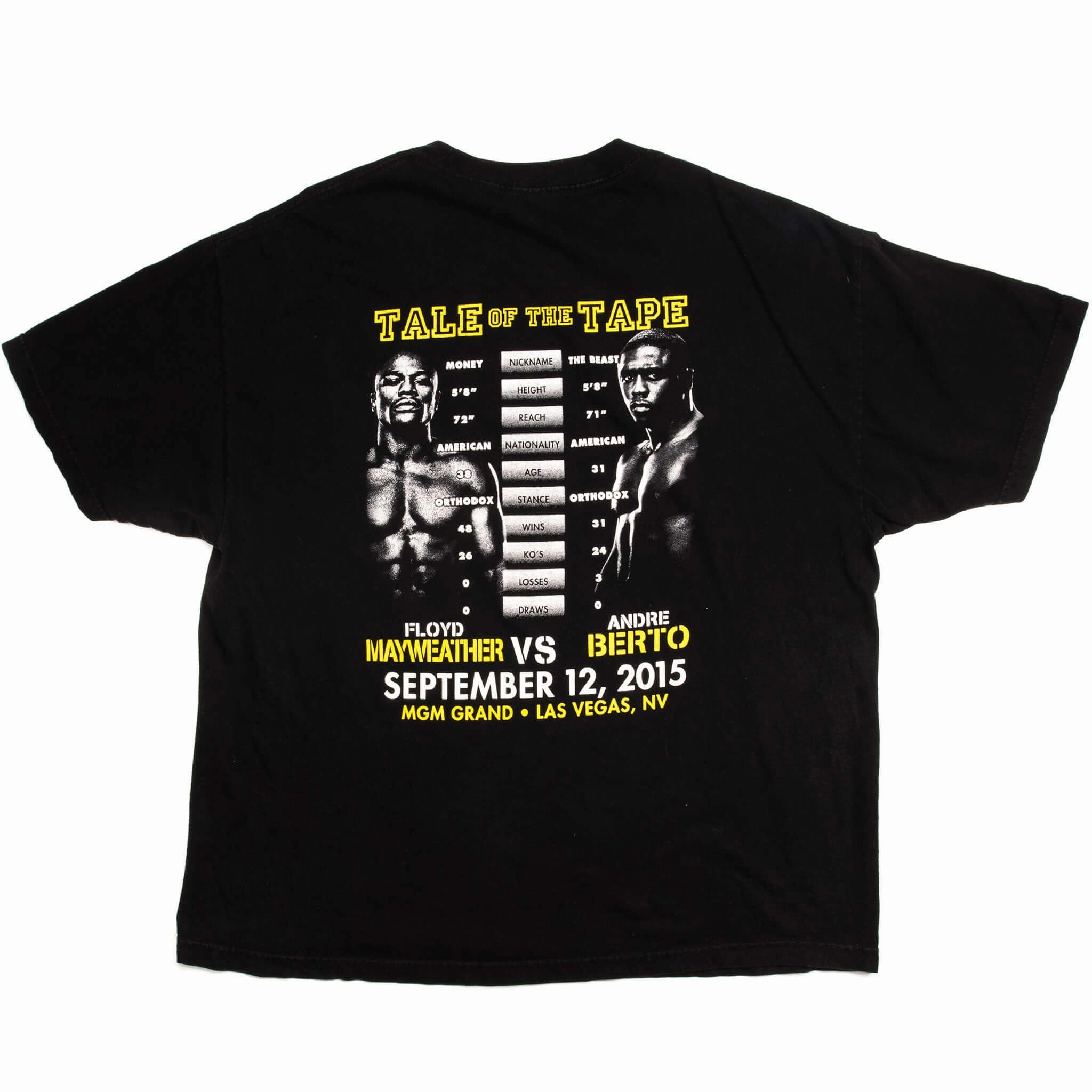 VINTAGE MAYWEATHER VS BERTO TEE SHIRT 2XL