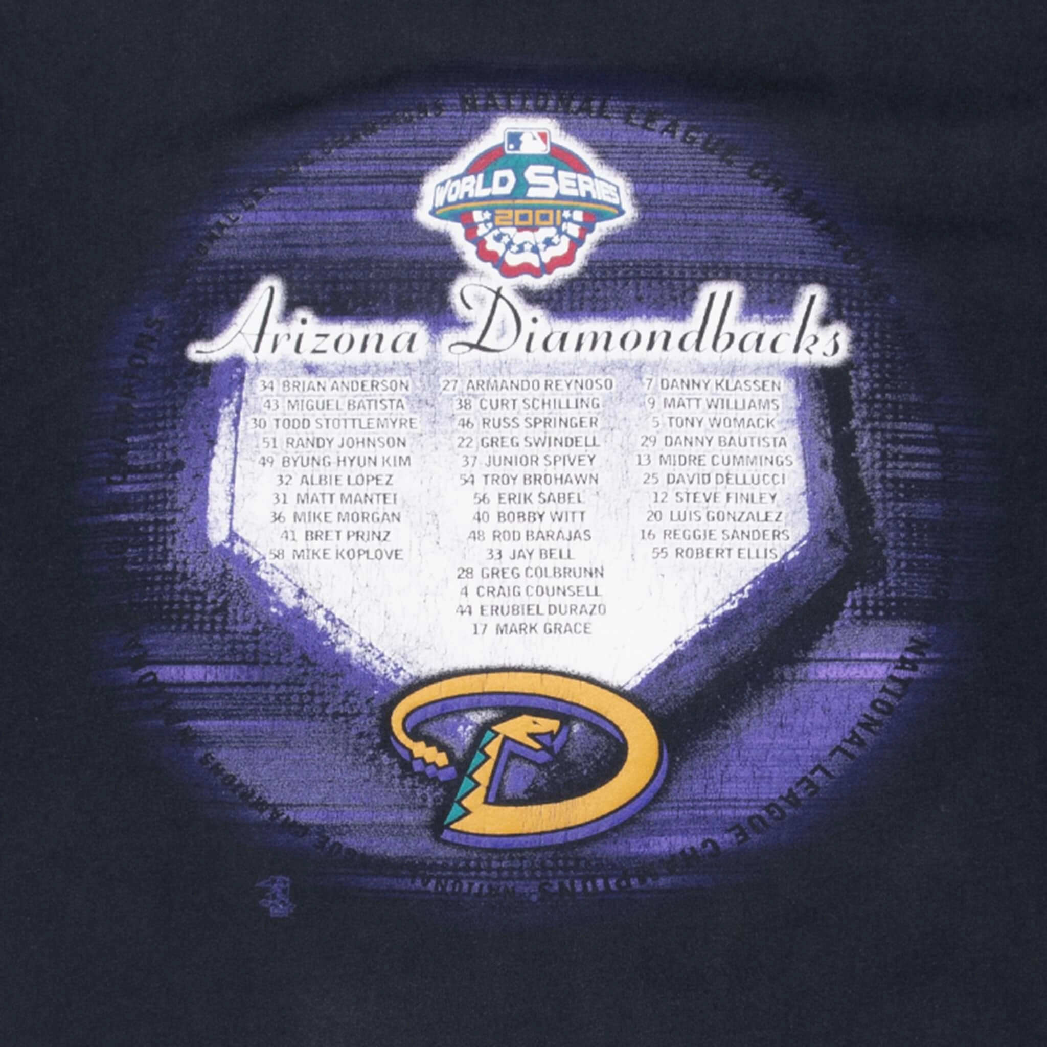 VINTAGE MLB ARIZONA DIAMONDBACKS CHAMPIONS 2001 TEE SHIRT XL