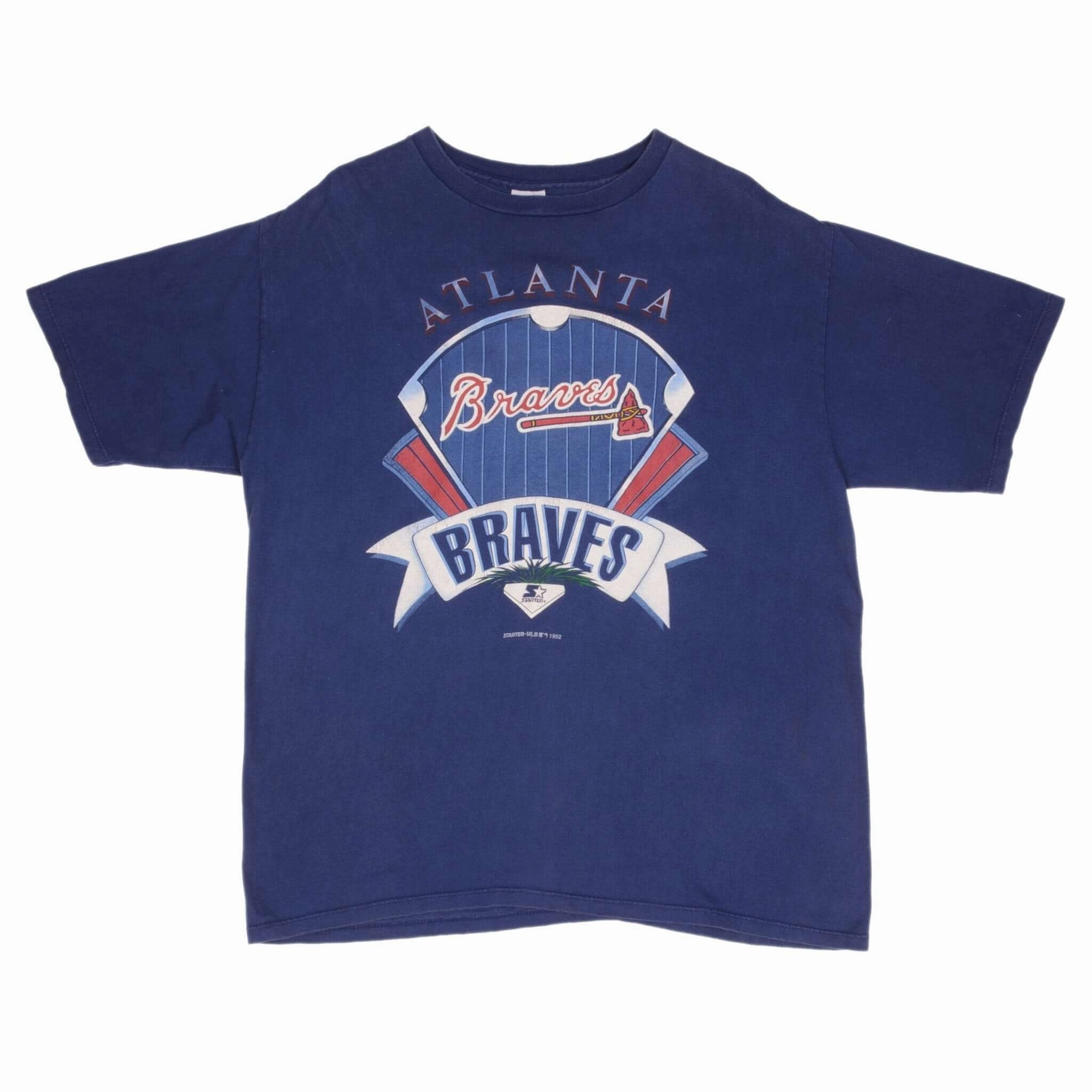 VINTAGE MLB ATLANTA BRAVES 1992 TEE SHIRT SIZE LARGE MADE IN USA