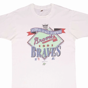 VINTAGE MLB ATLANTA BRAVES CHAMPIONS 1991 TEE SHIRT SIZE LARGE MADE IN USA