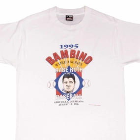 VINTAGE MLB BABE RUTH BAMBINO NY YANKEES 1995 TEE SHIRT SIZE LARGE MADE IN USA