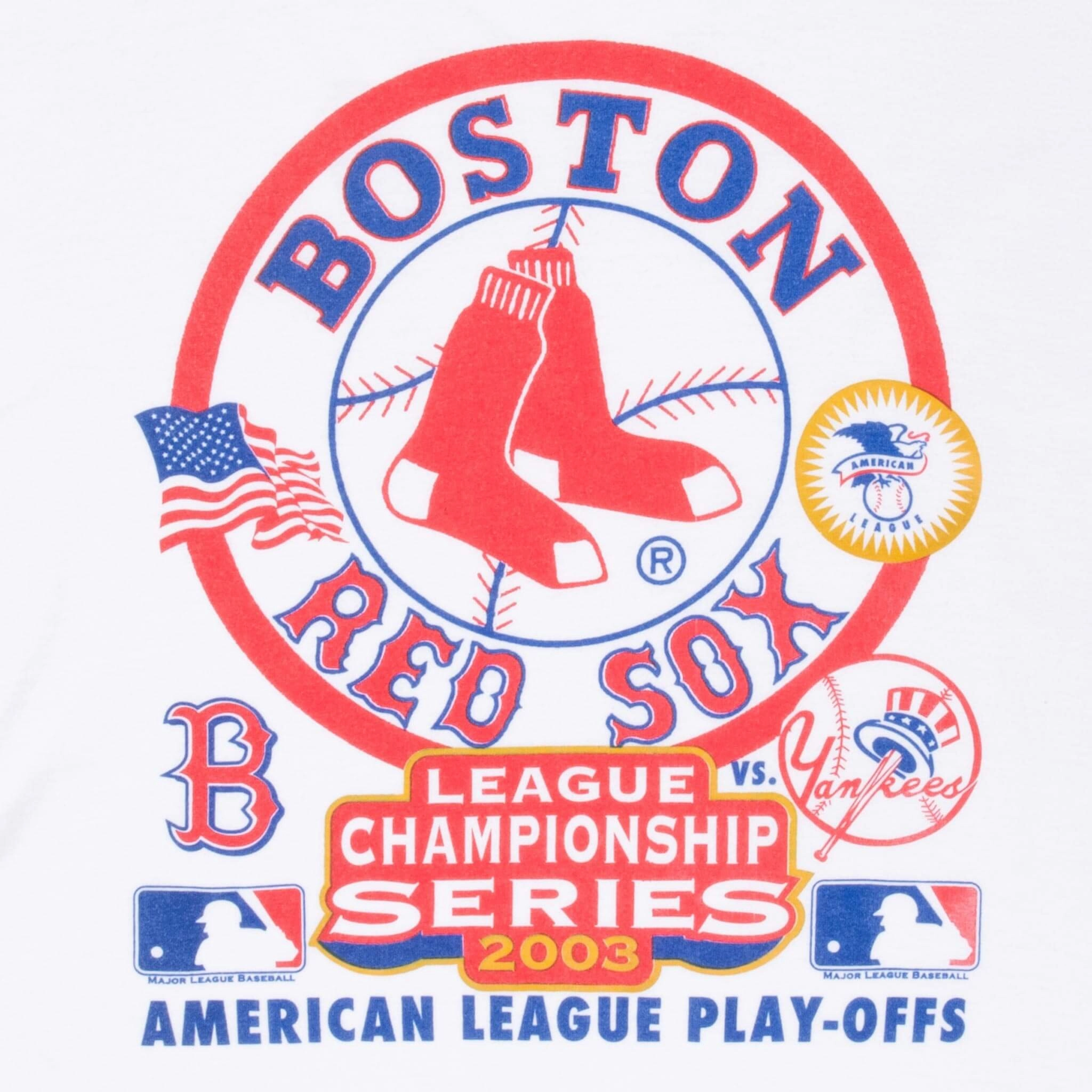 VINTAGE MLB BOSTON RED SOX AMERICAN LEAGUE PLAY OFFS 2003 TEE SHIRT LARGE