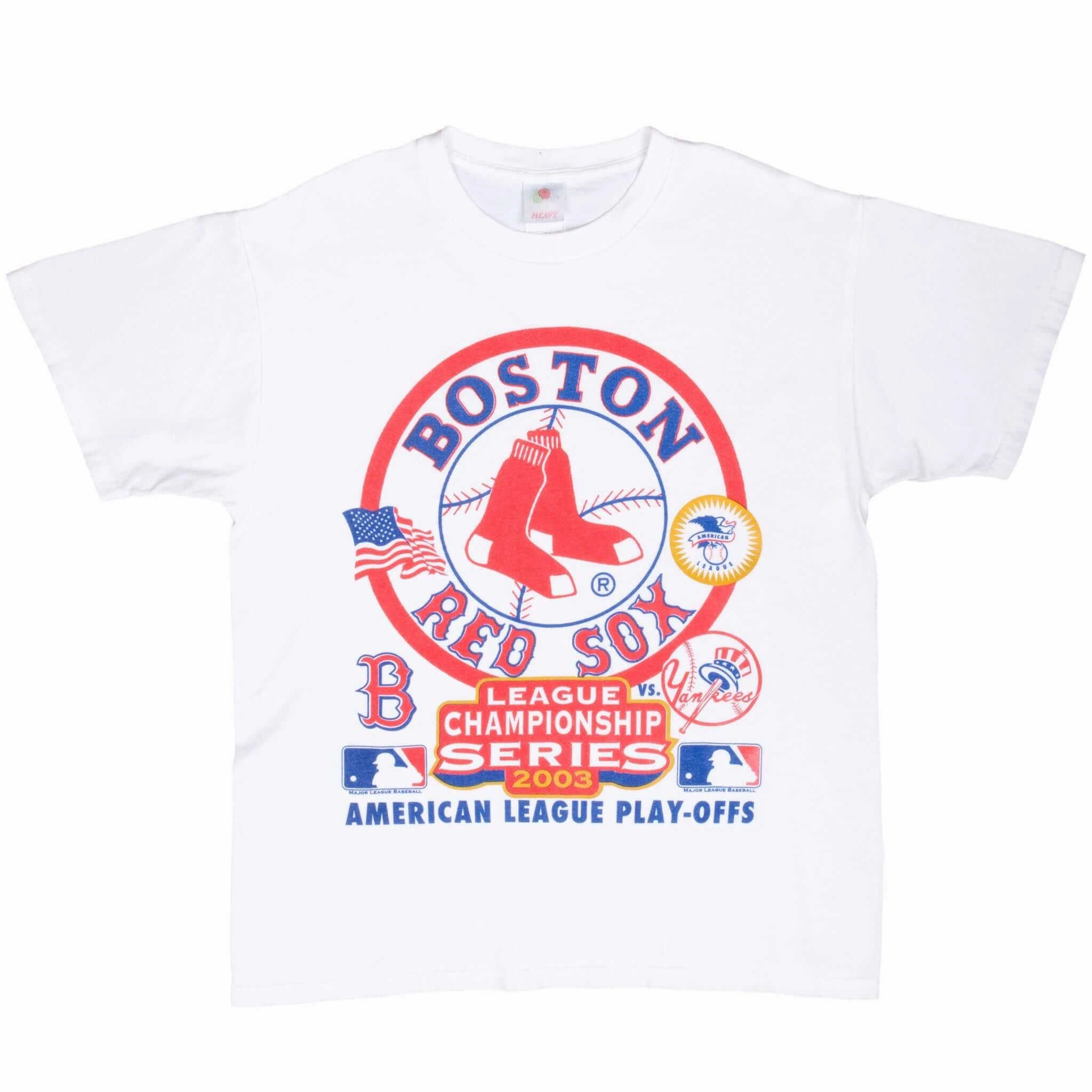 VINTAGE MLB BOSTON RED SOX AMERICAN LEAGUE PLAY OFFS 2003 TEE SHIRT LARGE