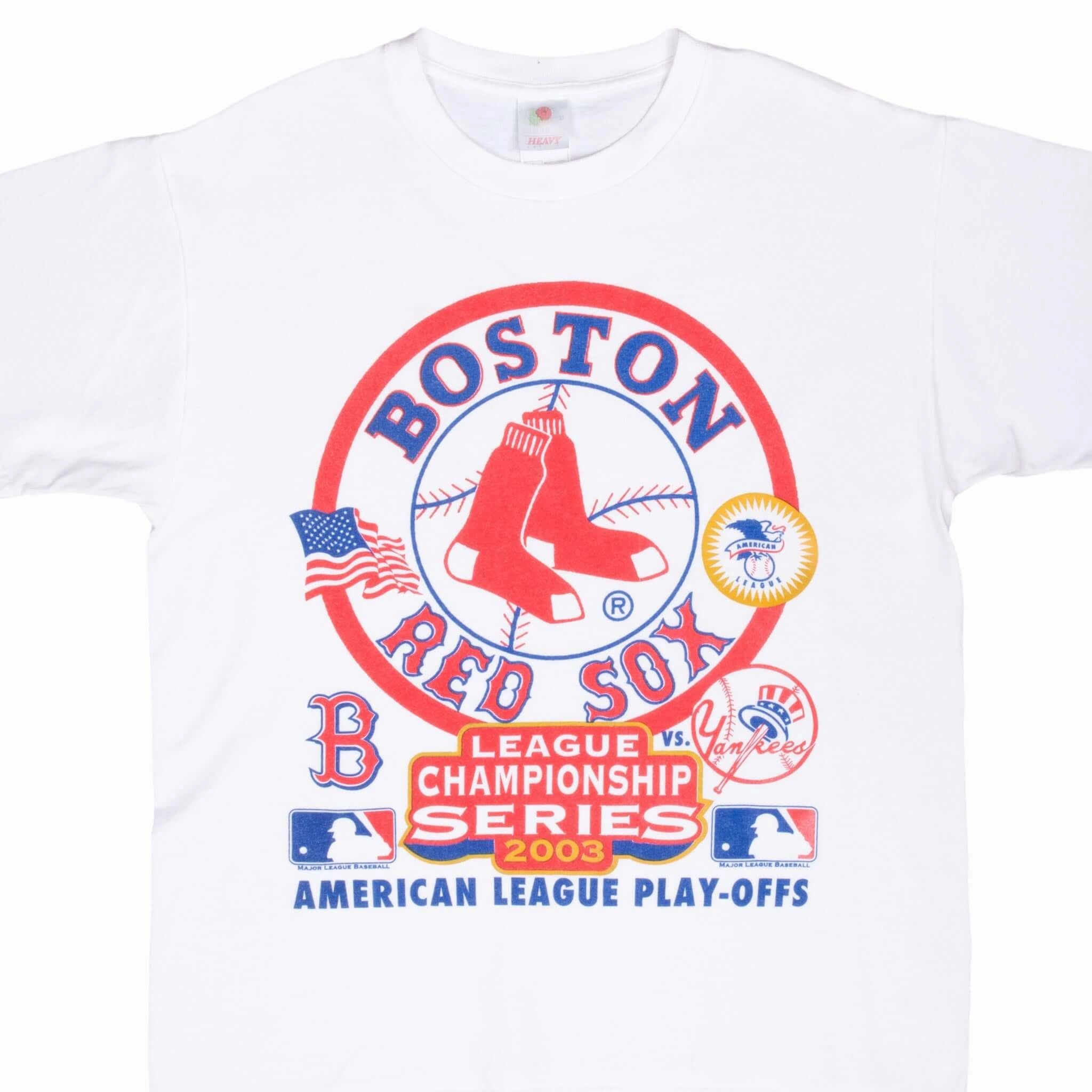 VINTAGE MLB BOSTON RED SOX AMERICAN LEAGUE PLAY OFFS 2003 TEE SHIRT LARGE