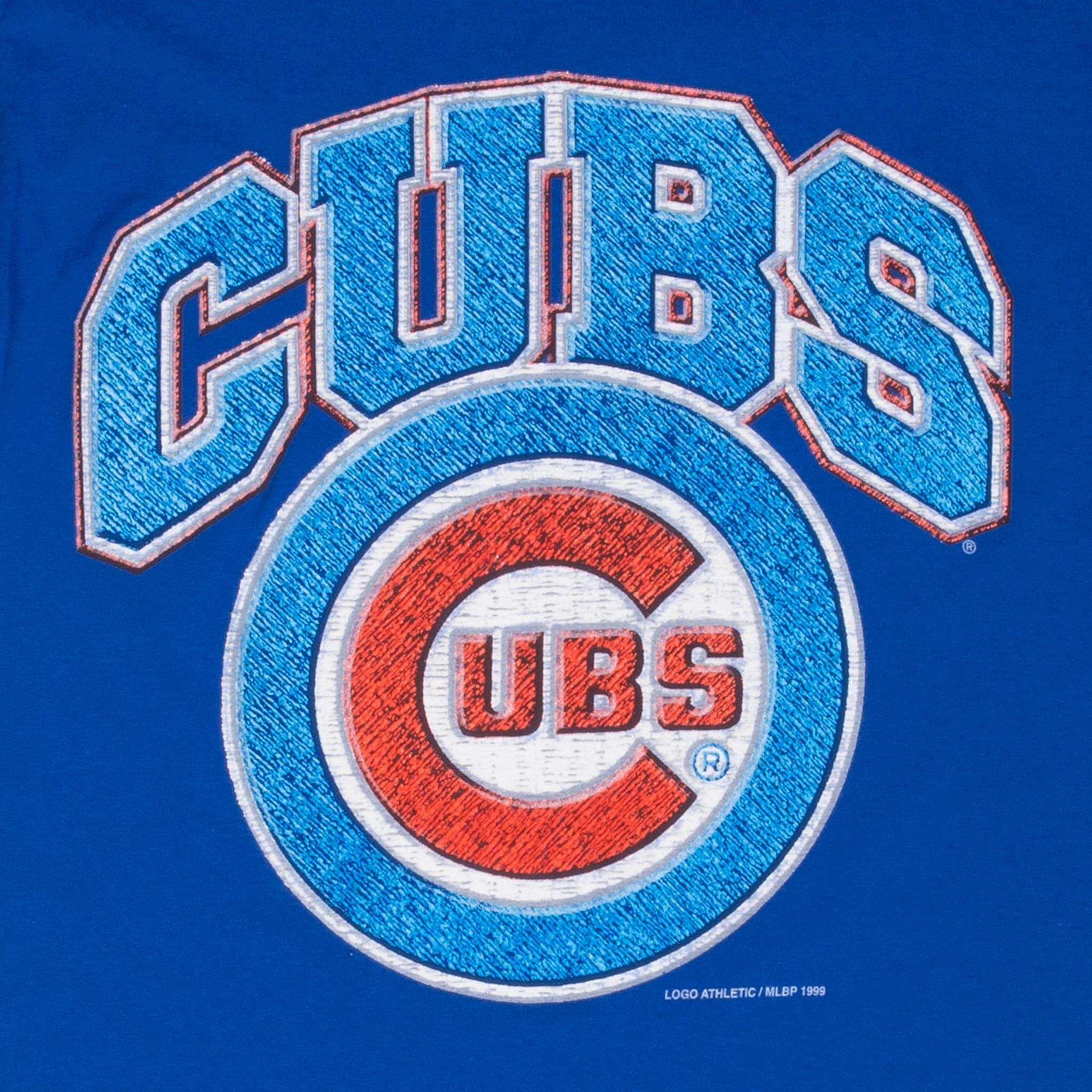 VINTAGE MLB CHICAGO CUBS 1999 BLUE TEE SHIRT MEDIUM