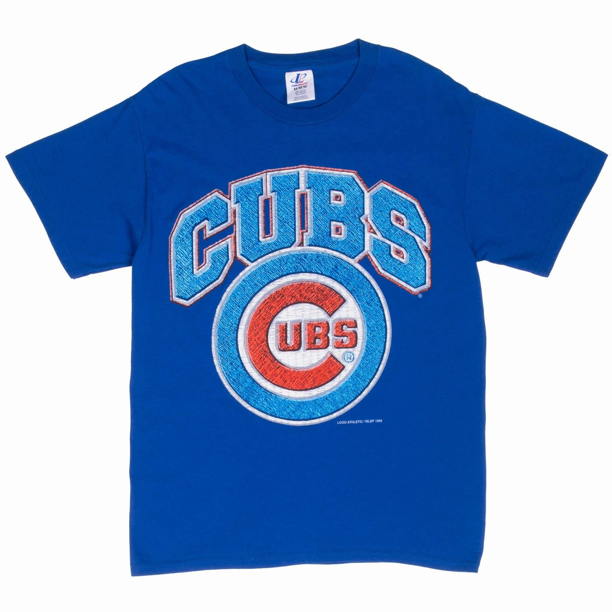 VINTAGE MLB CHICAGO CUBS 1999 BLUE TEE SHIRT MEDIUM