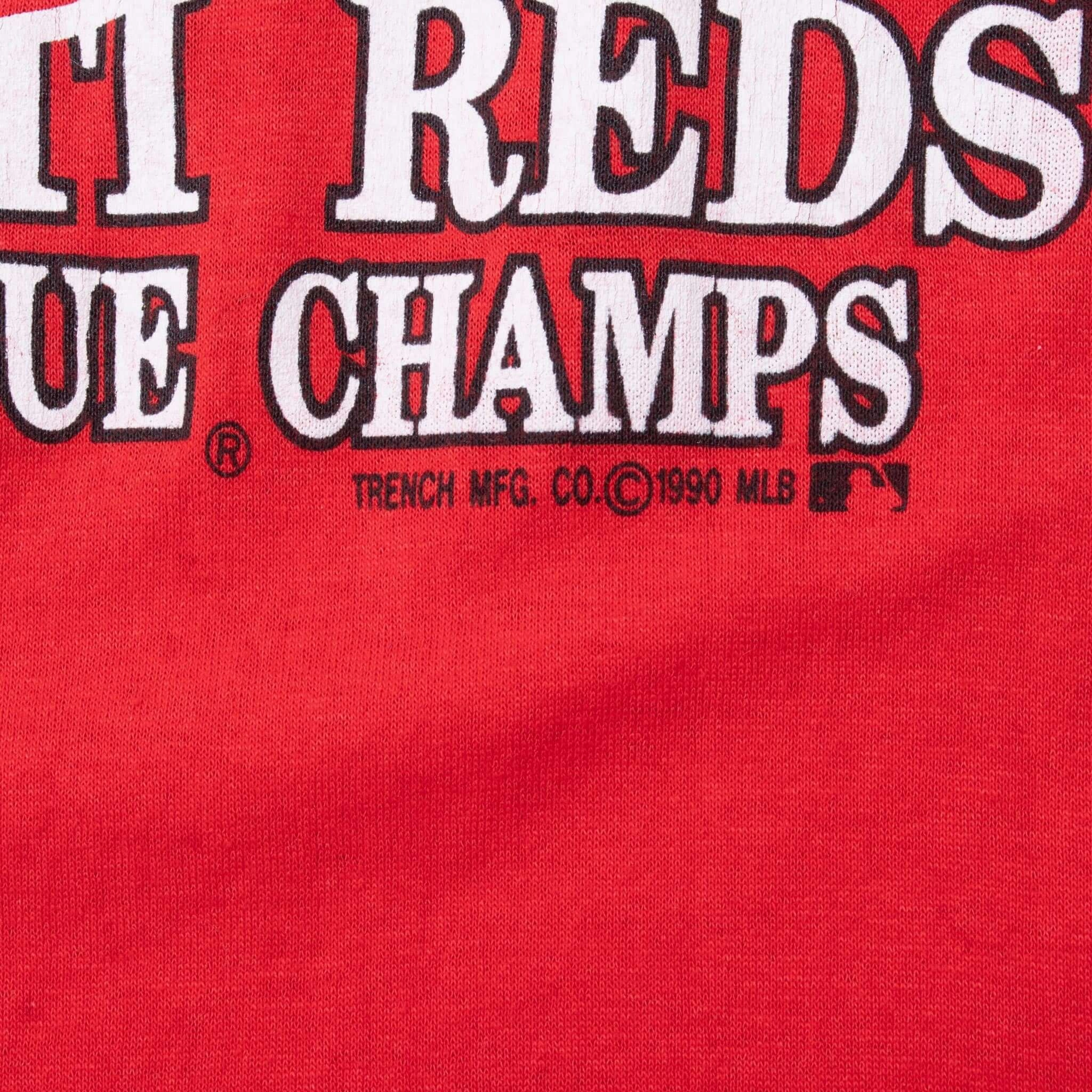 VINTAGE MLB CINCINNATI REDS WORLD CHAMPIONS TEE SHIRT 1990 MEDIUM MADE IN USA