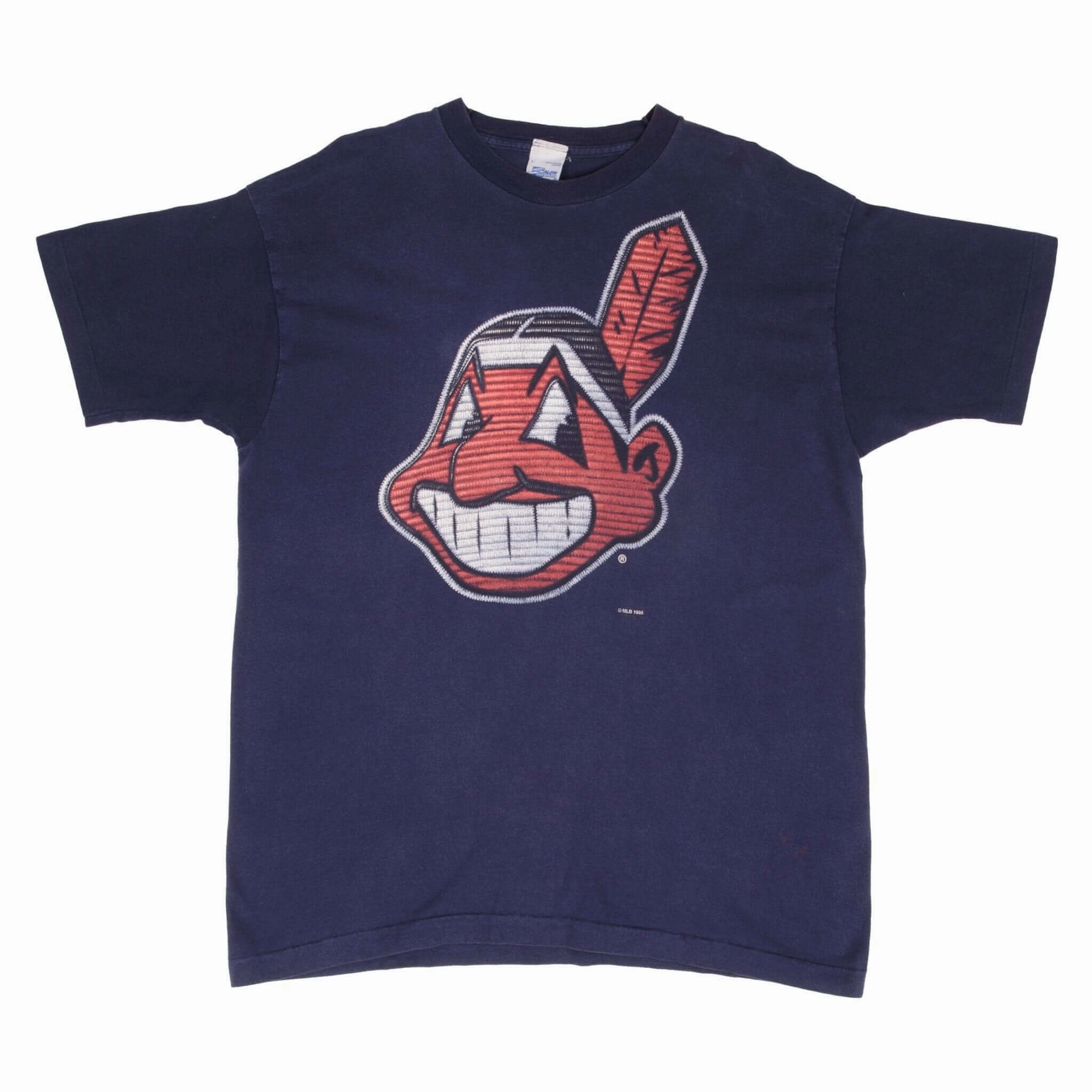 VINTAGE MLB CLEVELAND INDIANS 1995 TEE SHIRT SIZE LARGE MADE IN USA