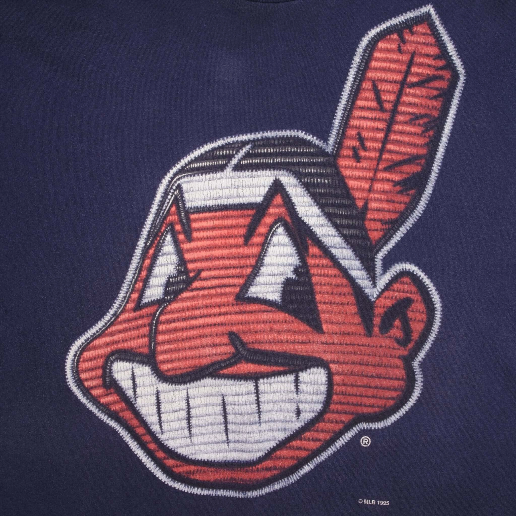 VINTAGE MLB CLEVELAND INDIANS 1995 TEE SHIRT SIZE LARGE MADE IN USA