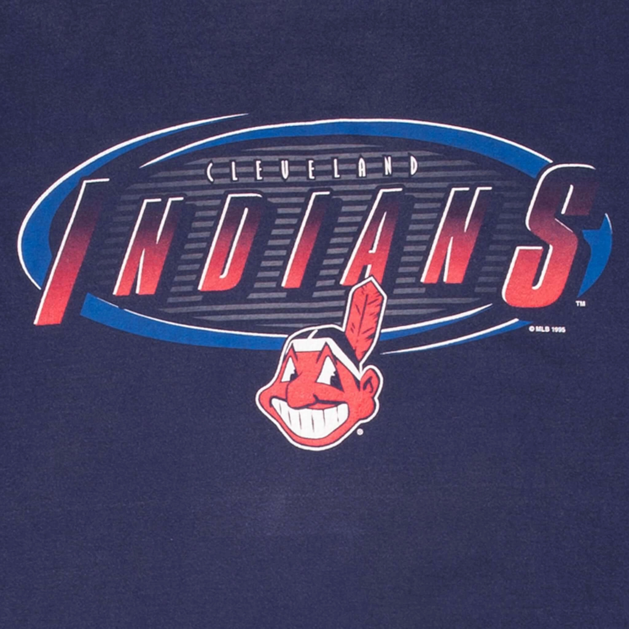 VINTAGE MLB CLEVELAND INDIANS 1995 TEE SHIRT SIZE XL