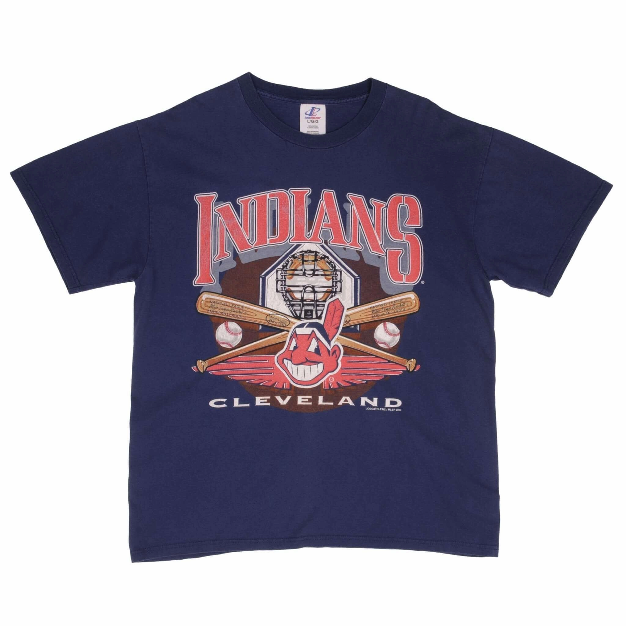 VINTAGE MLB CLEVELAND INDIANS 2000 TEE SHIRT SIZE LARGE