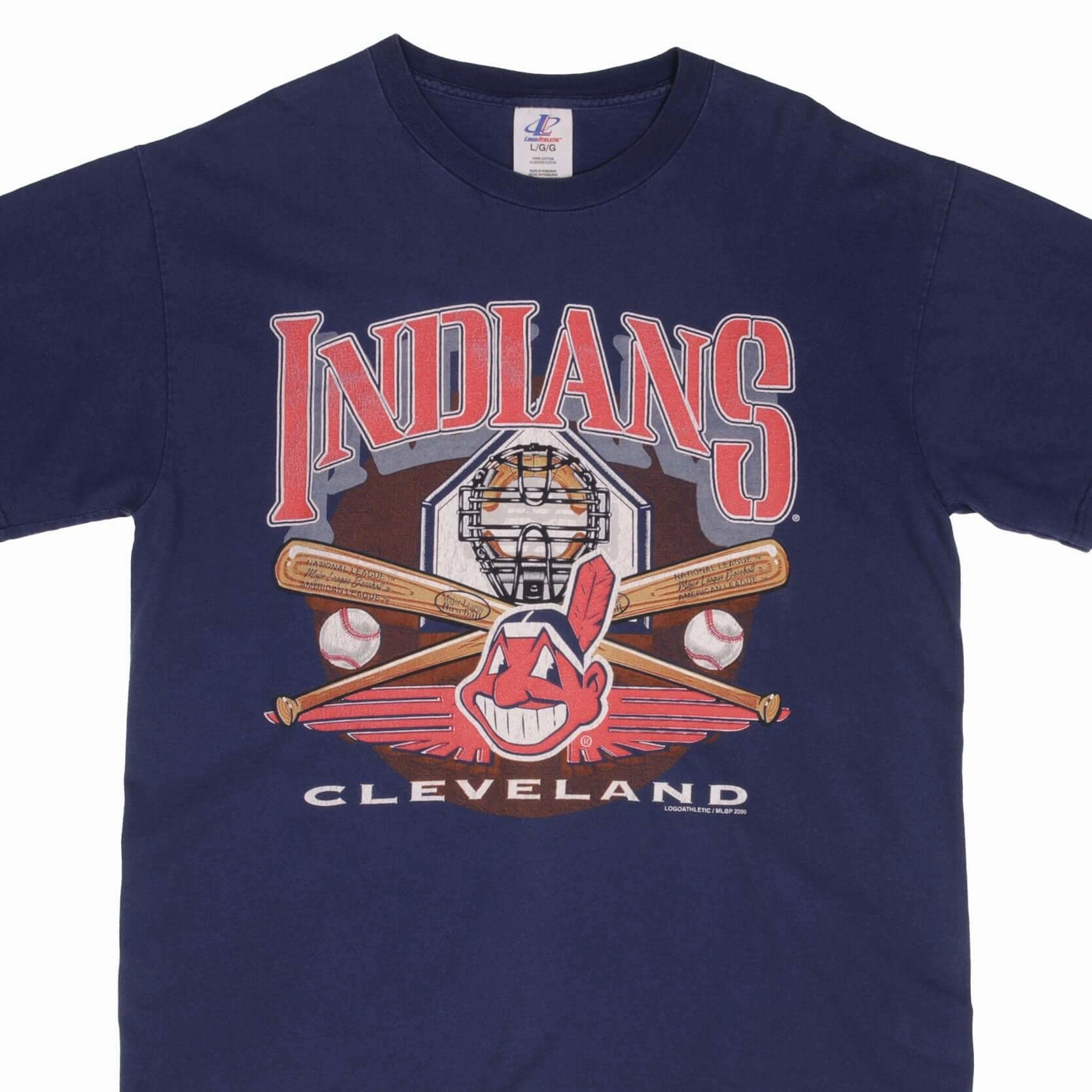 VINTAGE MLB CLEVELAND INDIANS 2000 TEE SHIRT SIZE LARGE