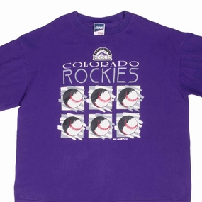VINTAGE MLB COLORADO ROCKIES PURPLE TEE SHIRT 1993 2XL MADE IN USA