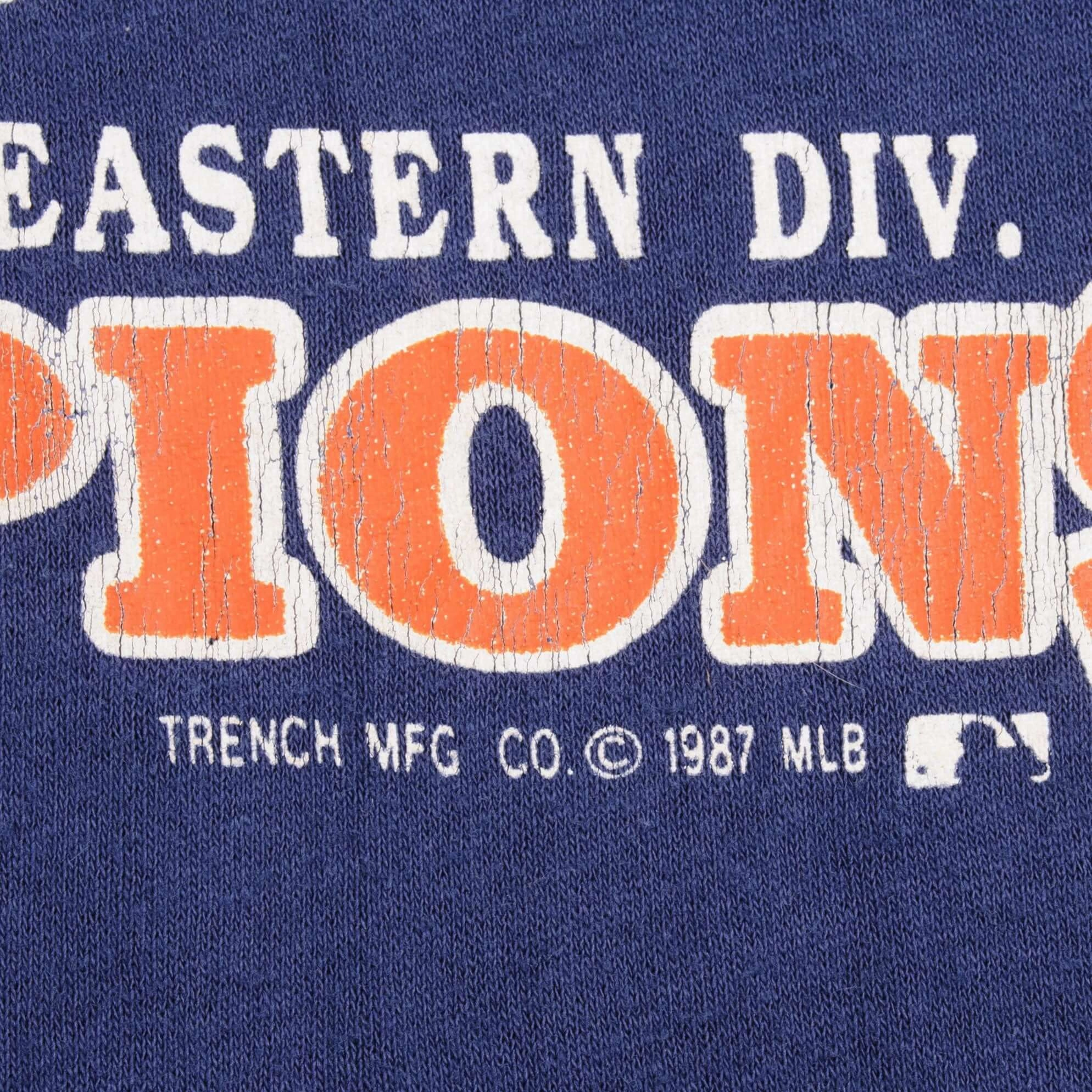 VINTAGE MLB DETROIT TIGERS CHAMPIONS 1987 TEE SHIRT SIZE LARGE MADE IN USA