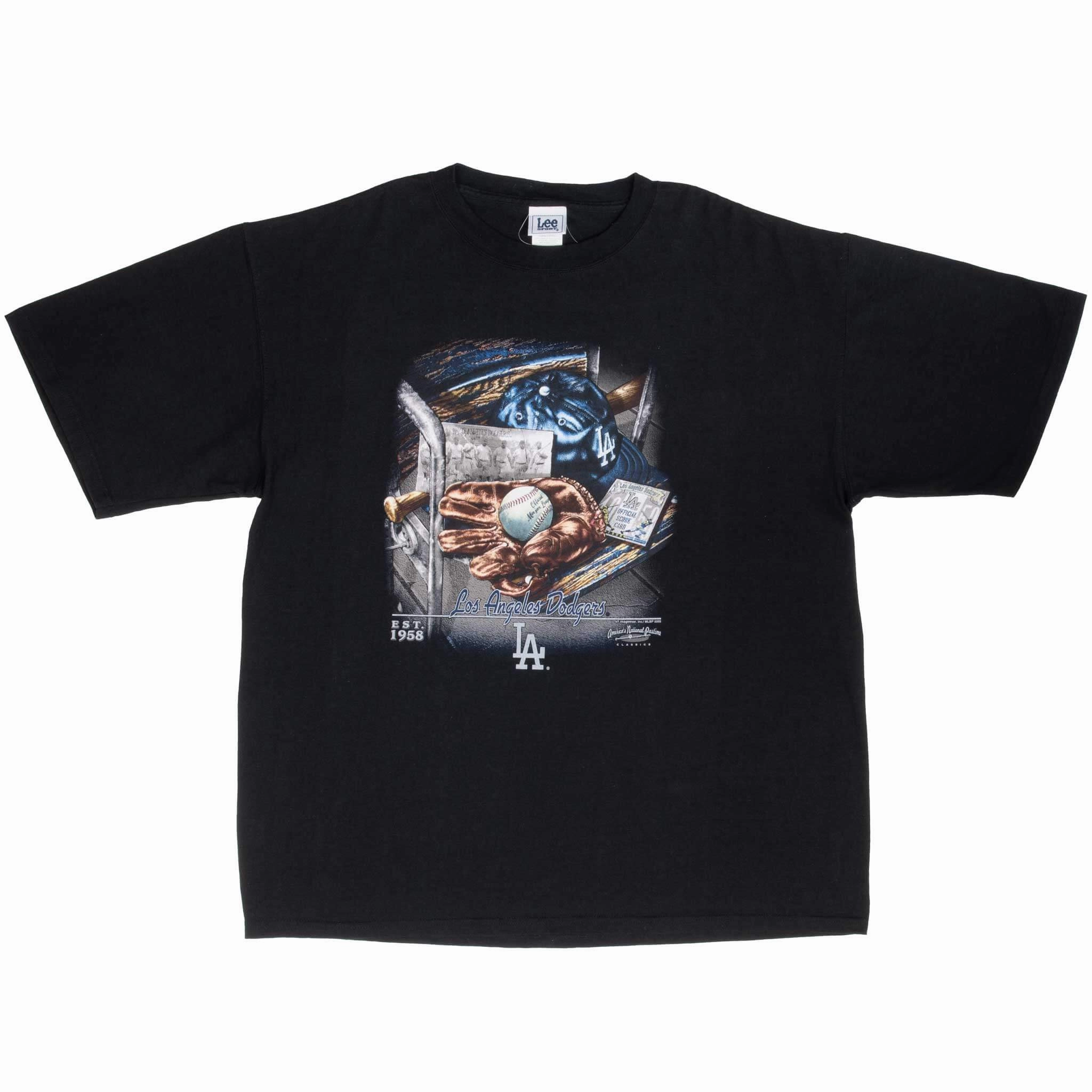 VINTAGE MLB LOS ANGELES DODGERS BLACK TEE SHIRT 2005 SIZE XL