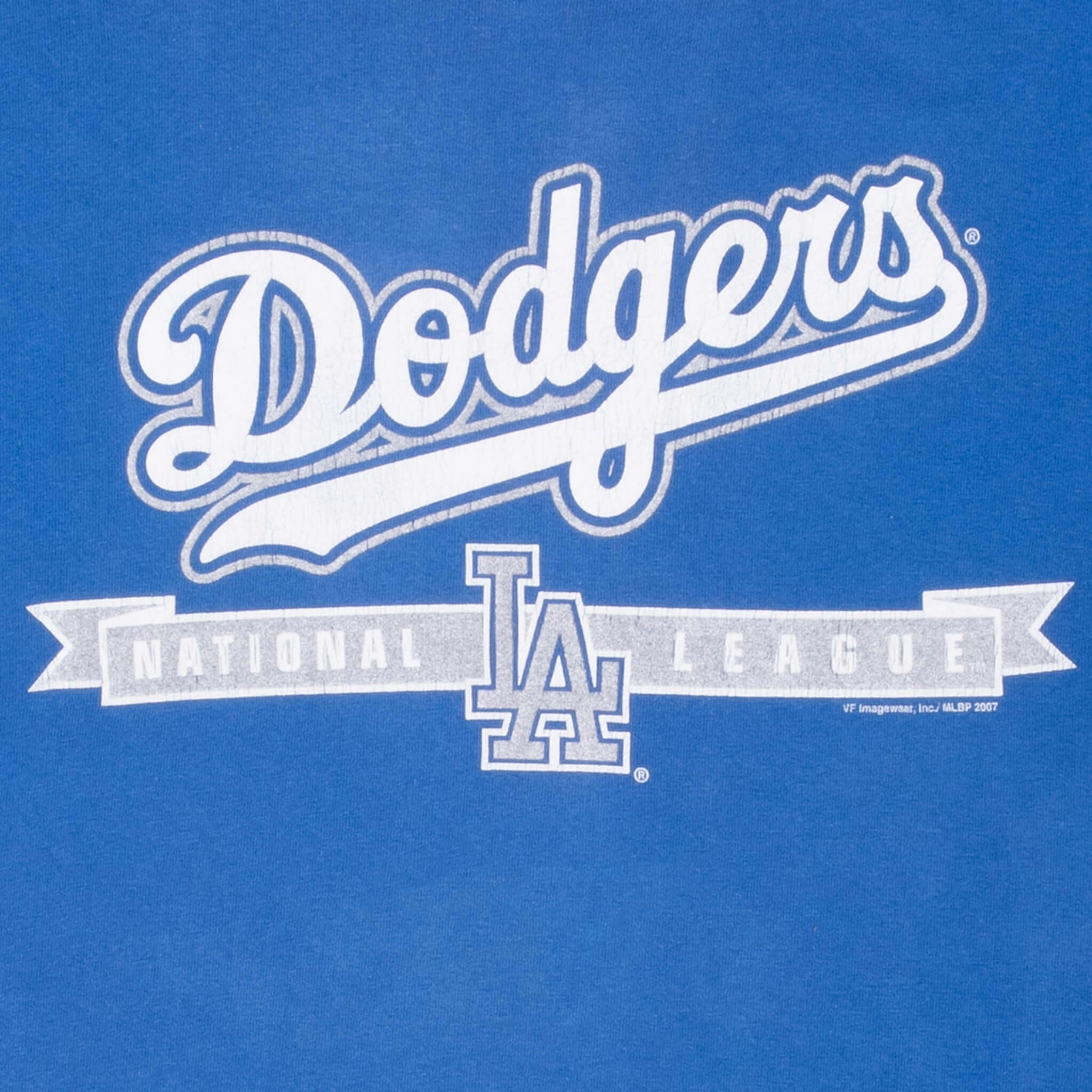 VINTAGE MLB LOS ANGELES DODGERS BLUE TEE SHIRT 2007 LARGE