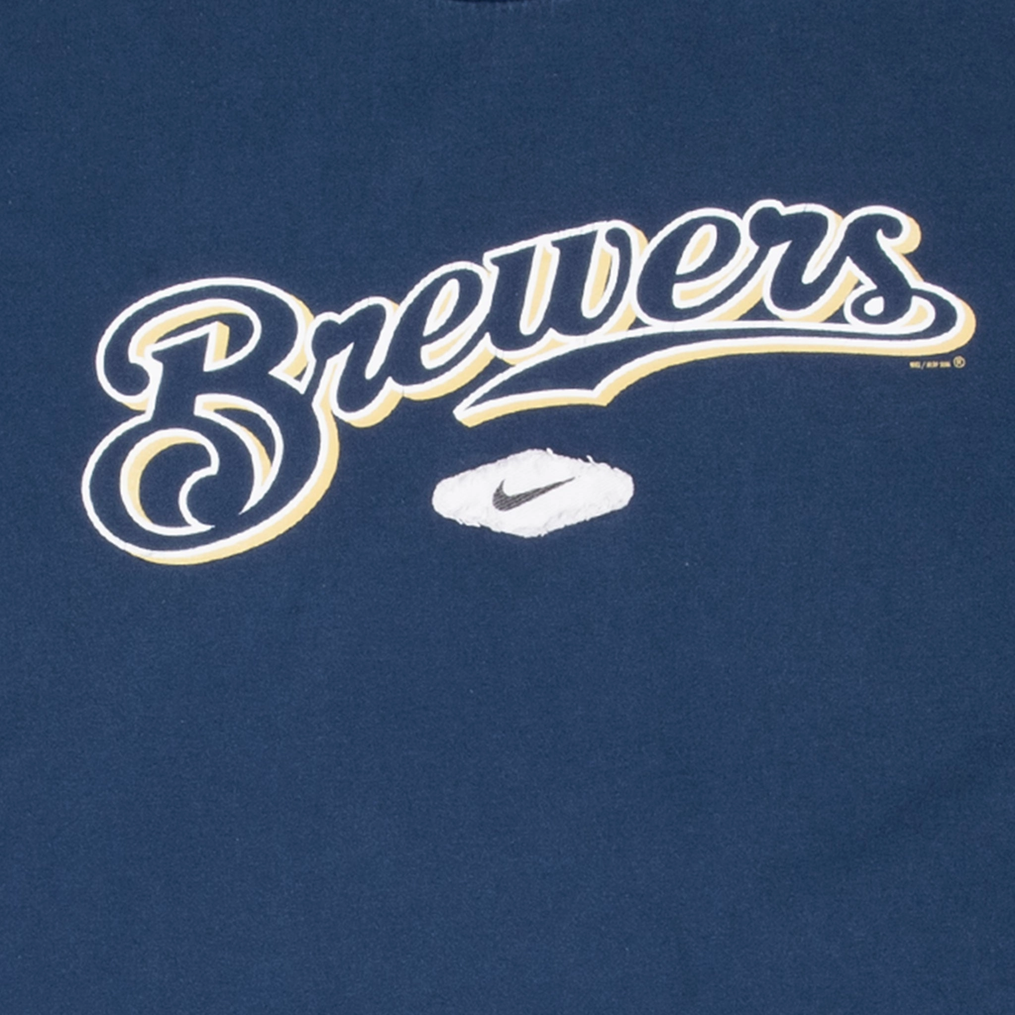 VINTAGE MLB MILWAUKEE BREWERS BLUE NIKE 2000S TEE SHIRT 2XL