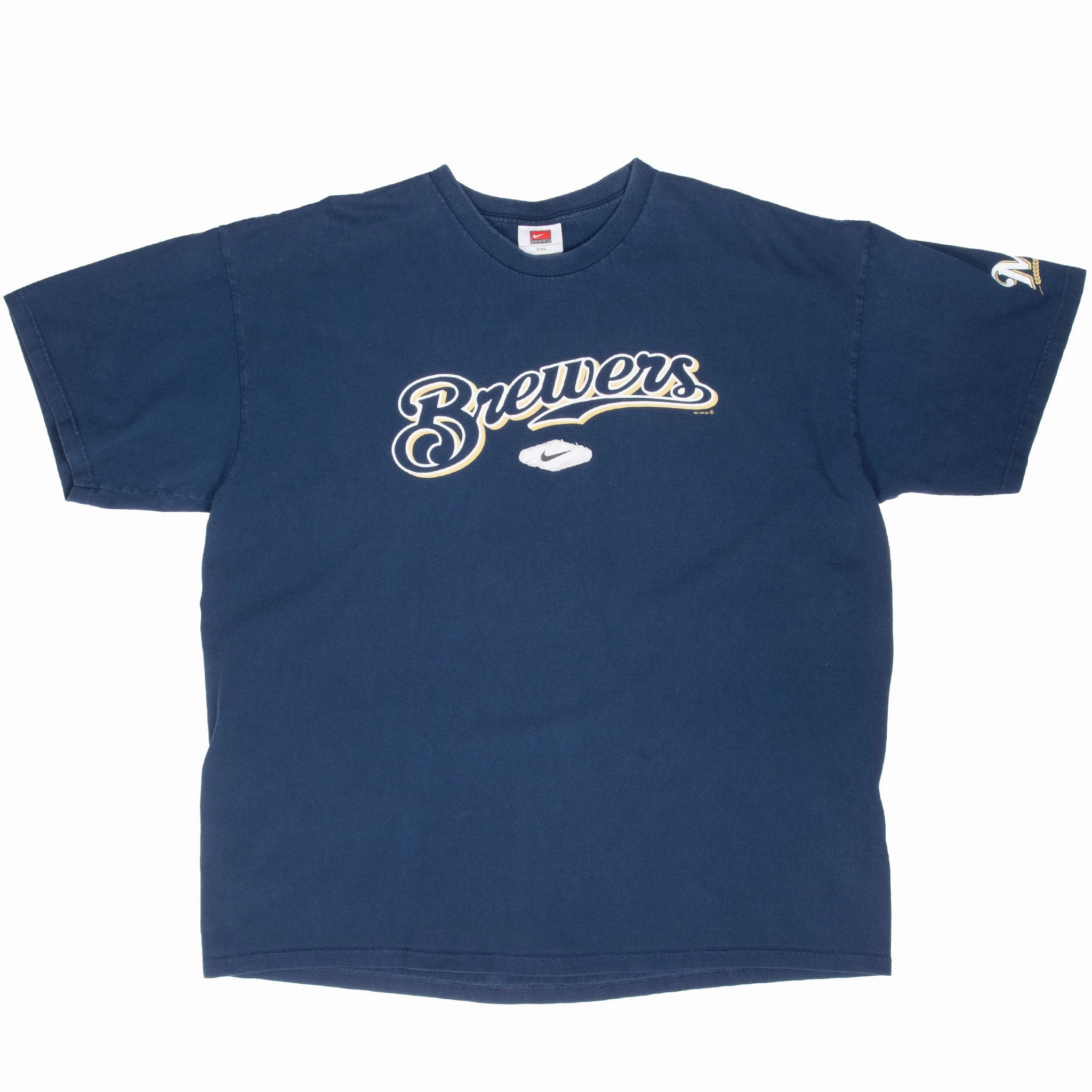 VINTAGE MLB MILWAUKEE BREWERS BLUE NIKE 2000S TEE SHIRT 2XL
