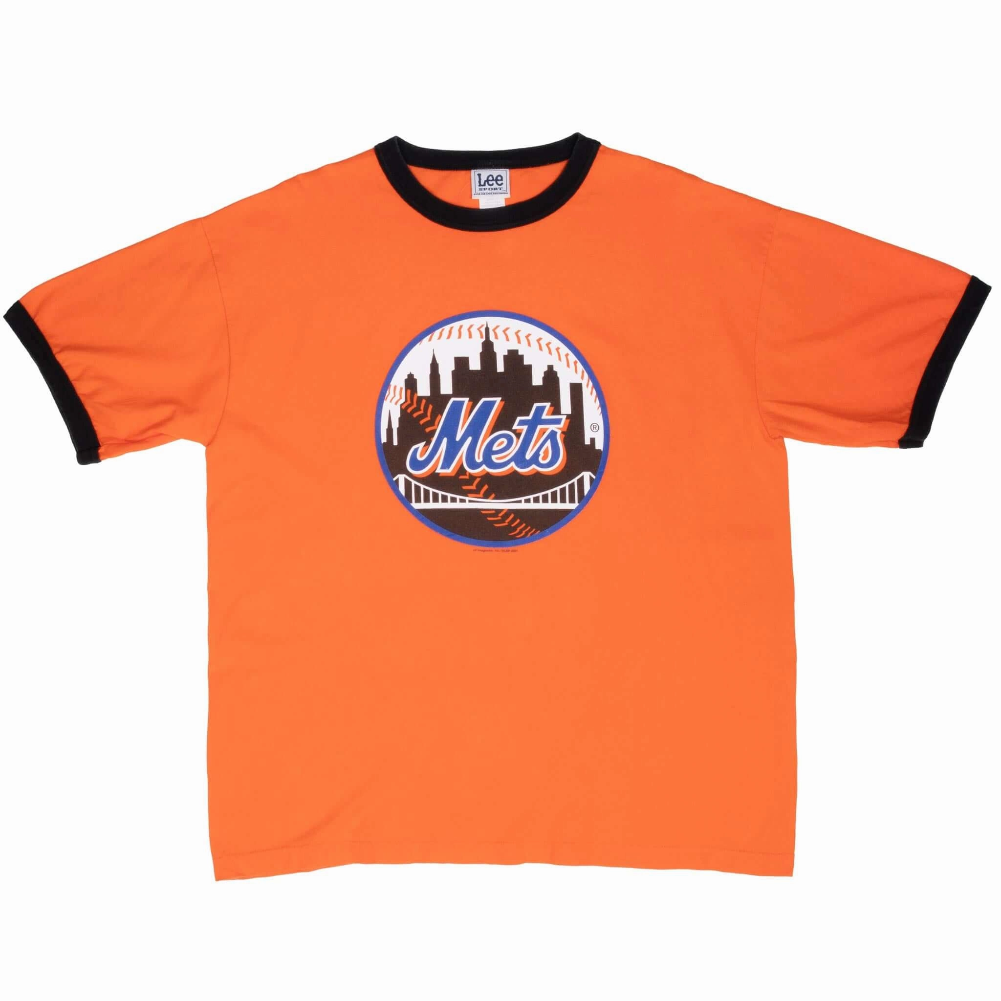 VINTAGE MLB NEW YORK METS 2004 RINGER TEE SHIRT XL