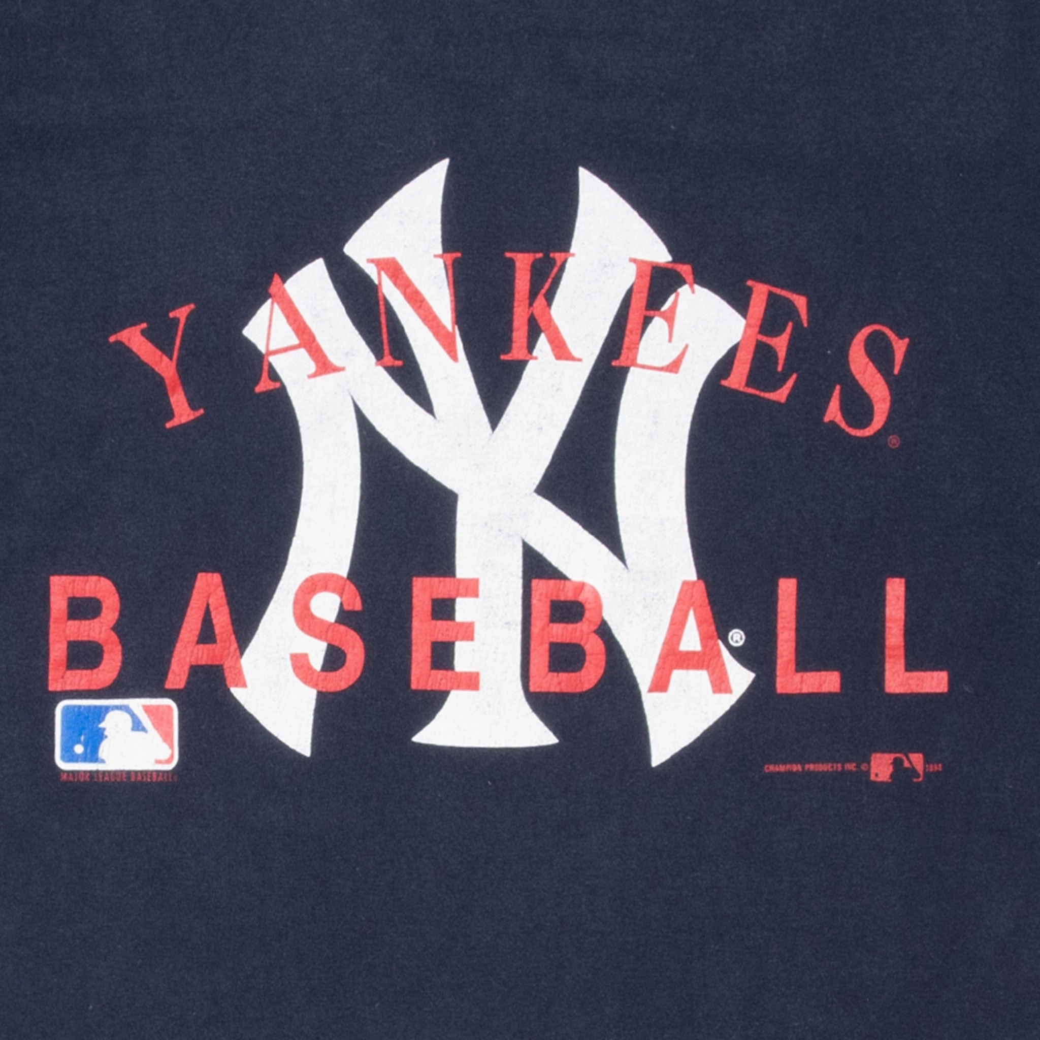 VINTAGE MLB NEW YORK YANKEES CHAMPION TEE SHIRT 1994 LARGE MADE IN USA
