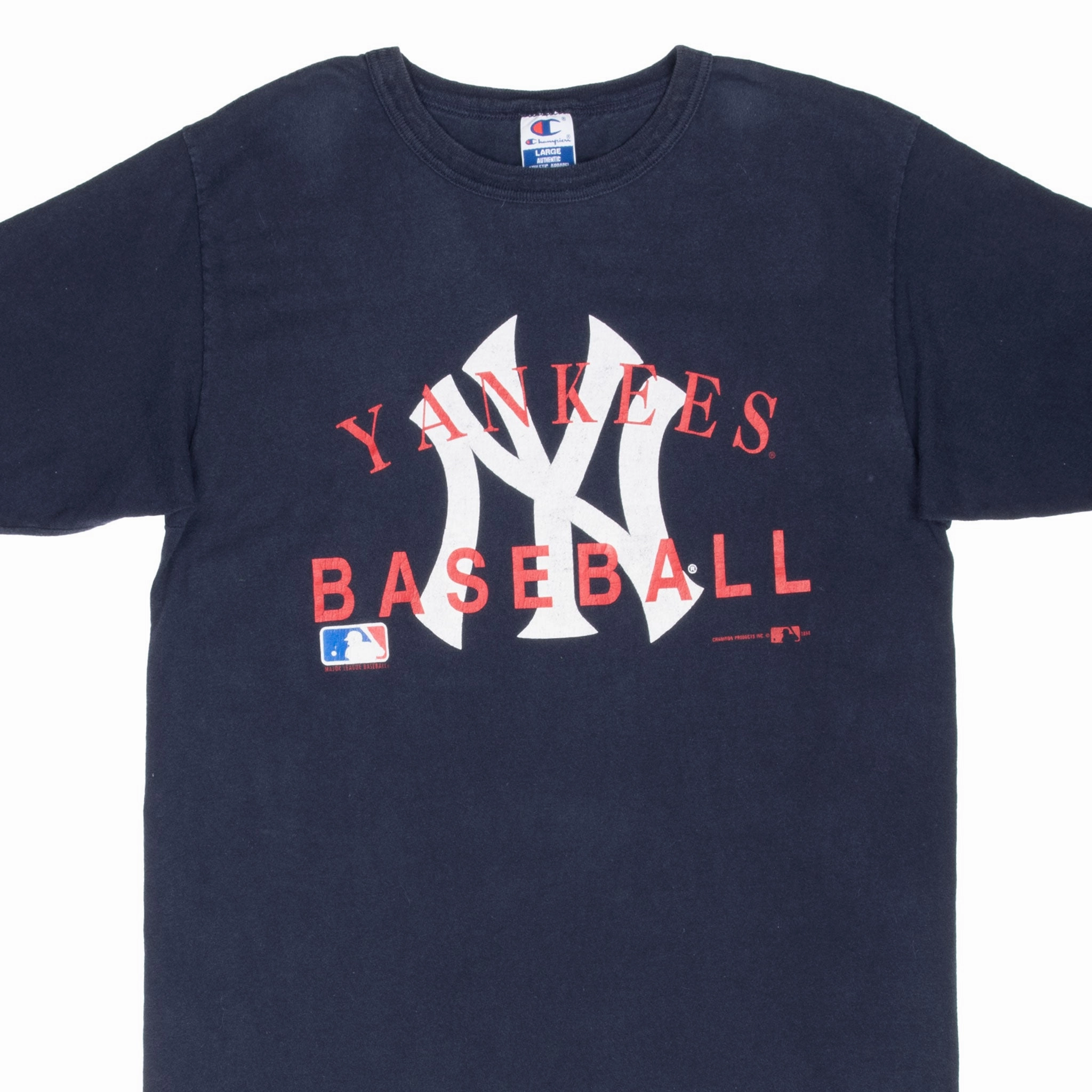 VINTAGE MLB NEW YORK YANKEES CHAMPION TEE SHIRT 1994 LARGE MADE IN USA