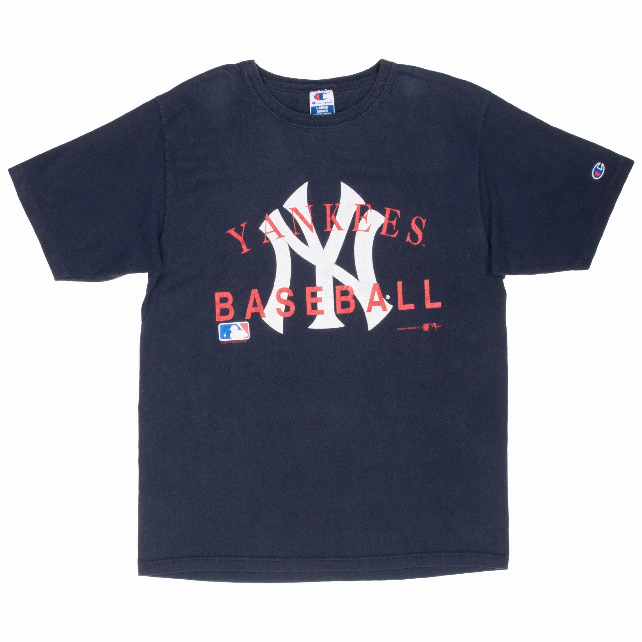 VINTAGE MLB NEW YORK YANKEES CHAMPION TEE SHIRT 1994 LARGE MADE IN USA