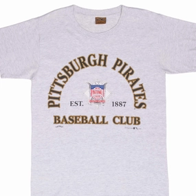 VINTAGE MLB PITTSBURGH PIRATES GREY TEE SHIRT 1993 MEDIUM MADE IN USA