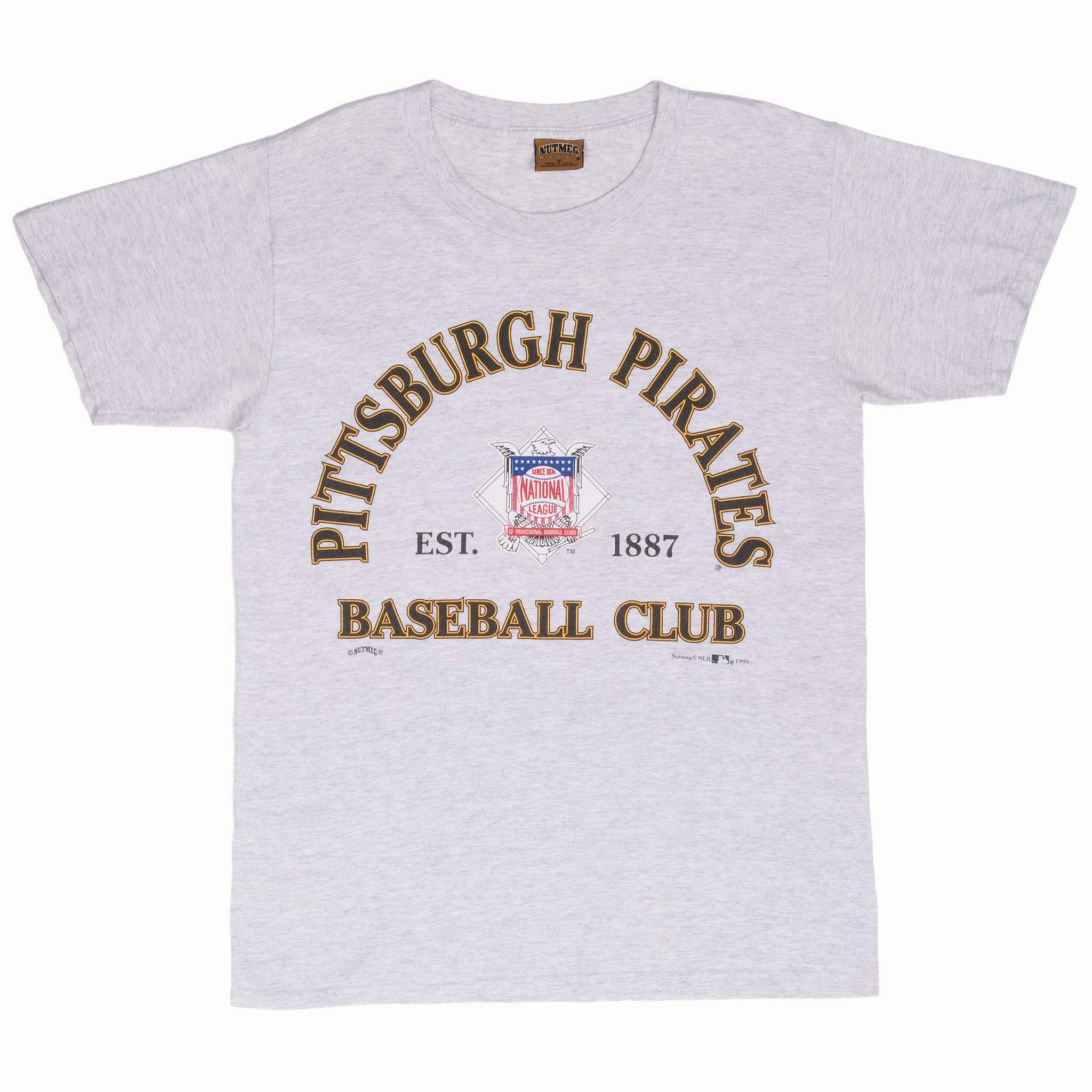 VINTAGE MLB PITTSBURGH PIRATES GREY TEE SHIRT 1993 MEDIUM MADE IN USA