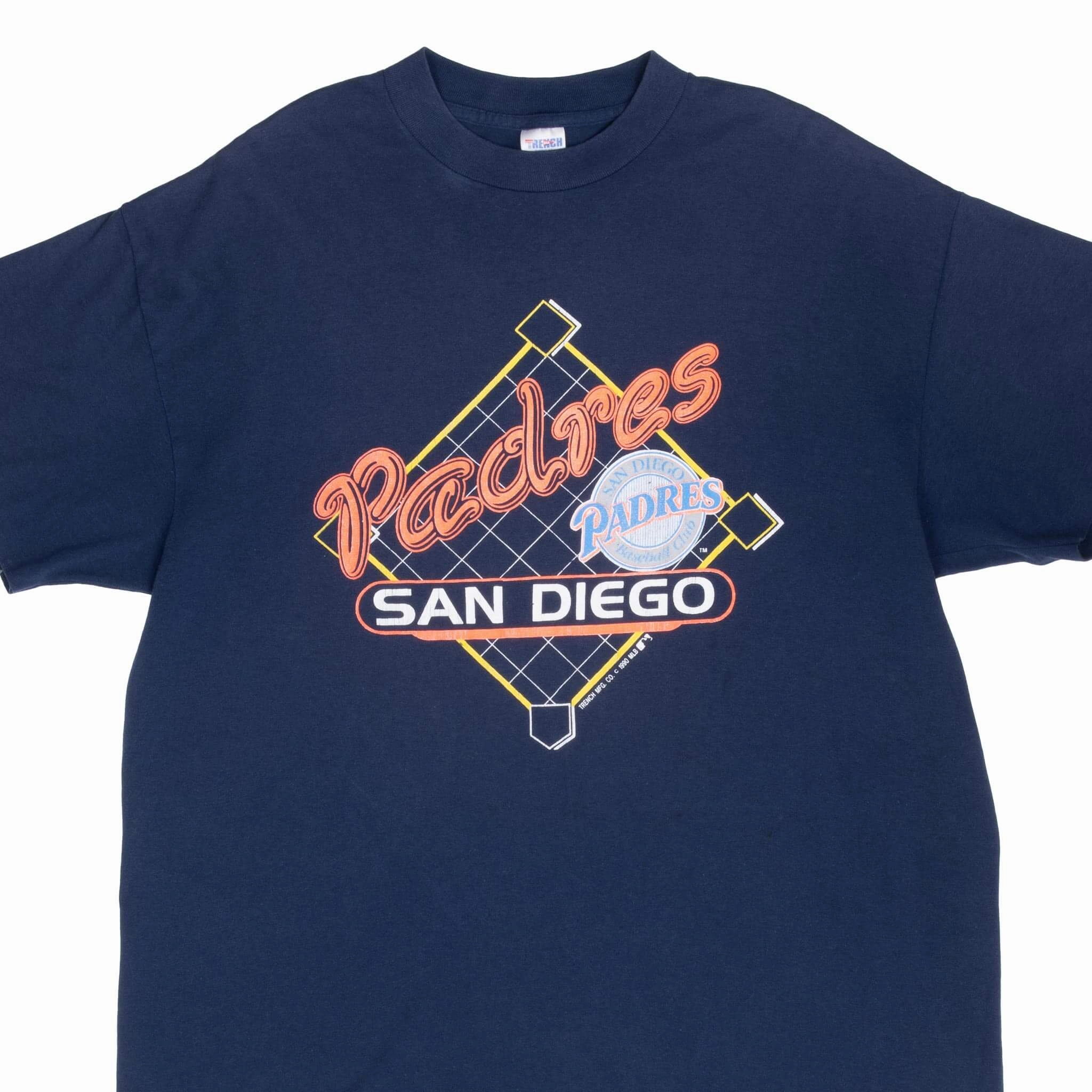 VINTAGE MLB SAN DIEGO PADRES 1990 TEE SHIRT LARGE MADE IN USA