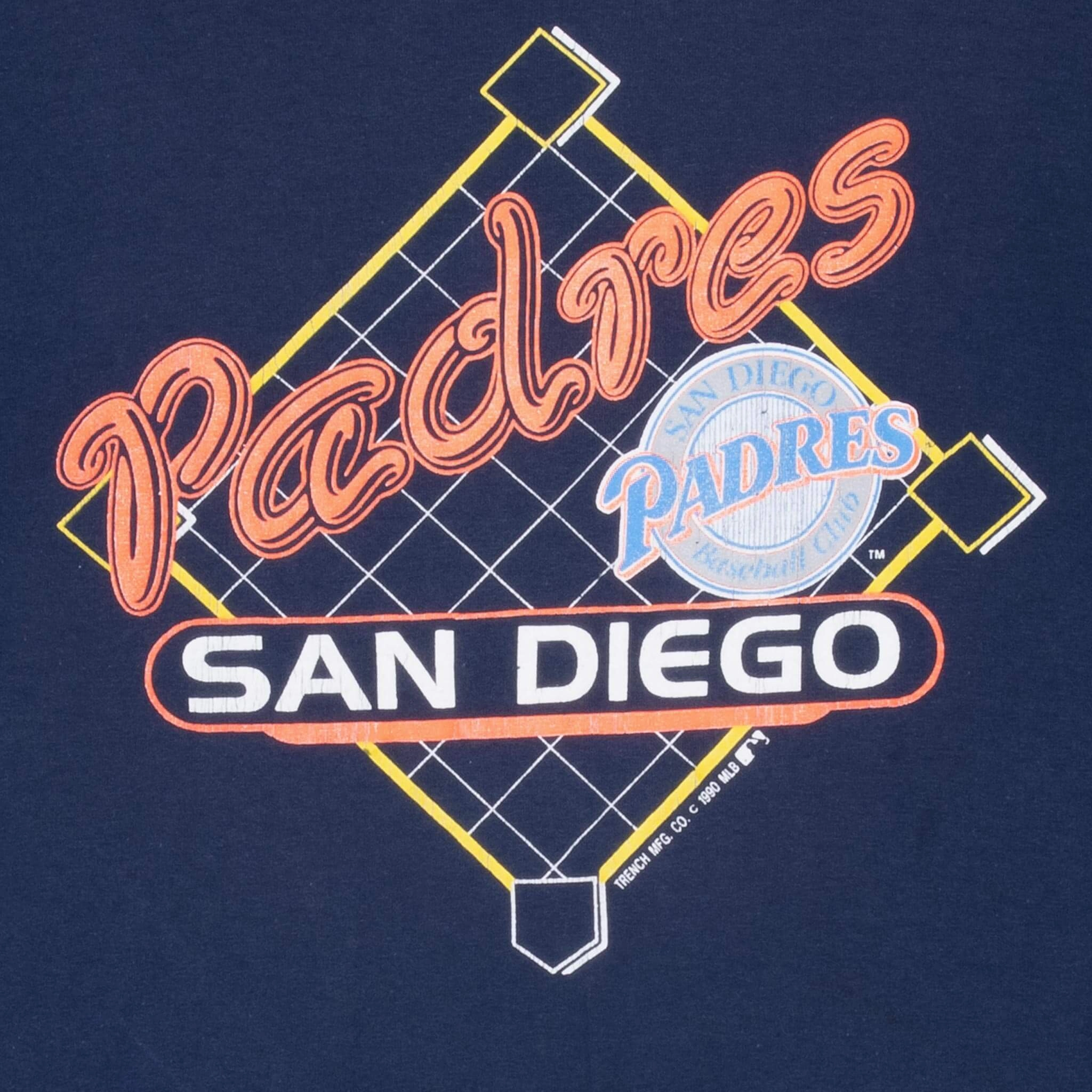 VINTAGE MLB SAN DIEGO PADRES 1990 TEE SHIRT LARGE MADE IN USA