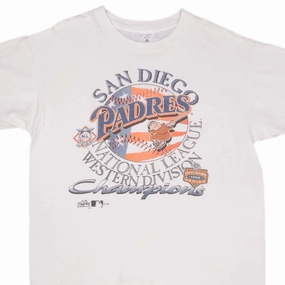 VINTAGE MLB SAN DIEGO PADRES WESTERN CHAMPIONS 1995 TEE SHIRT LARGE MADE IN USA