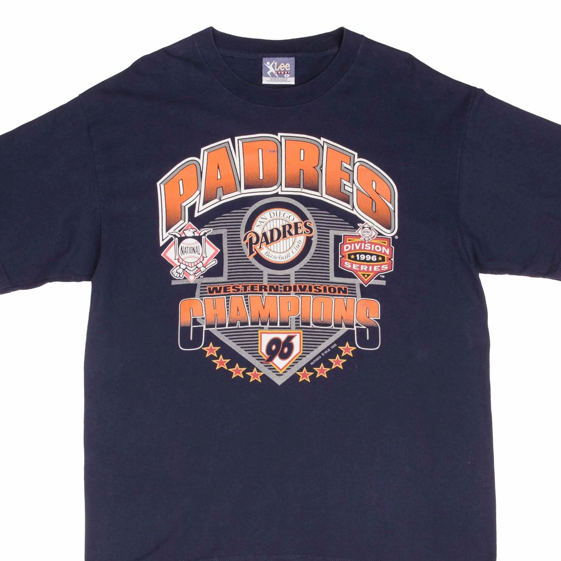 VINTAGE MLB SAN DIEGO PADRES WESTERN CHAMPIONS 1996 TEE SHIRT SIZE XL