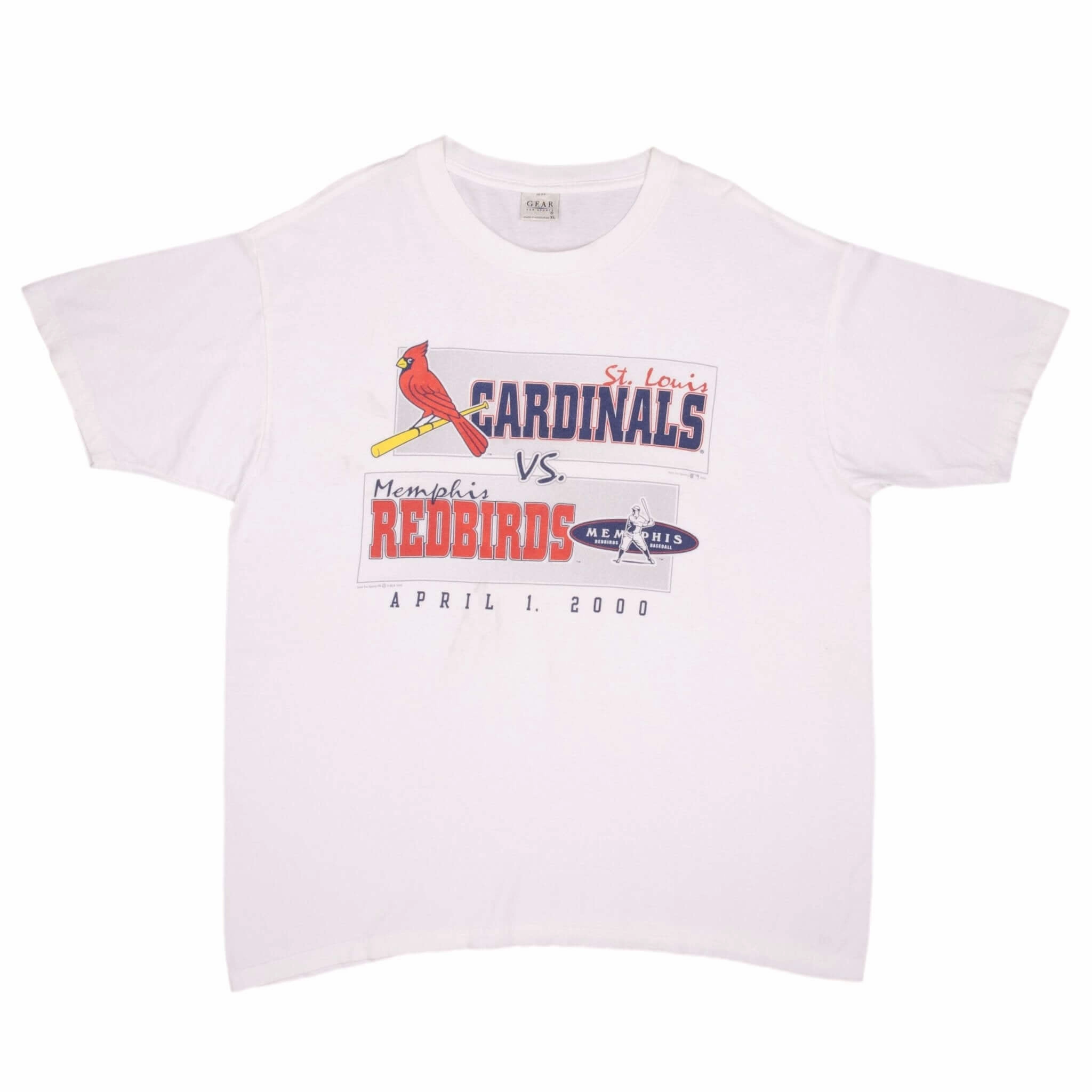 VINTAGE MLB ST LOUIS CARDINALS VS MEMPHIS REDBIRDS TEE SHIRT 2000 SIZE XL