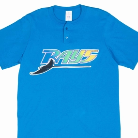 VINTAGE MLB TAMPA BAY RAYS HENLEY TEE SHIRT 1990S XL MADE IN USA