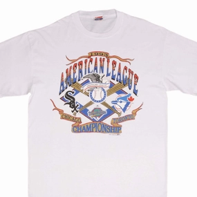 VINTAGE MLB WHITE SOX VS BLUE JAYS AMERICAN LEAGUE 1993 TEE SHIRT SIZE XL