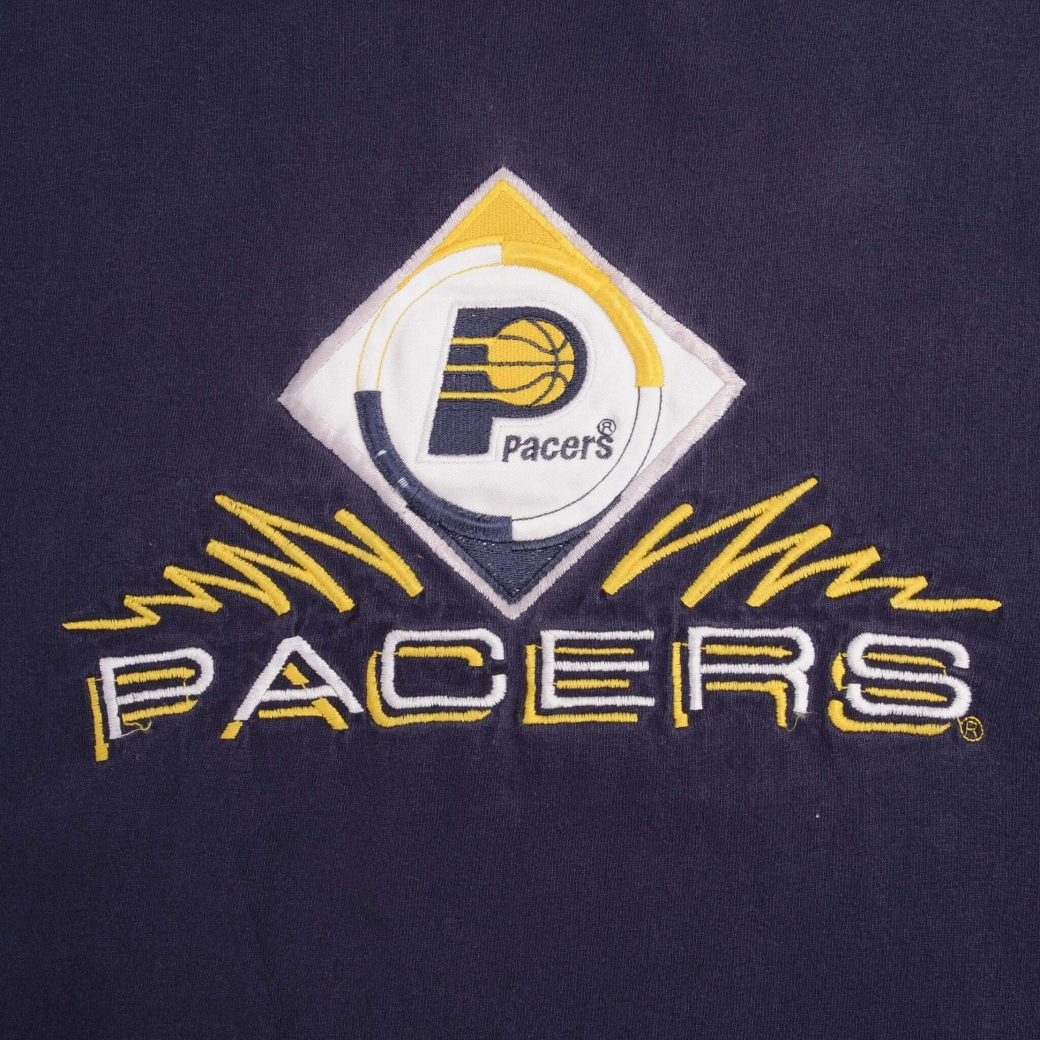 VINTAGE NBA INDIANA PACERS EMBROIDERED TEE SHIRT 1990S SIZE LARGE MADE IN USA